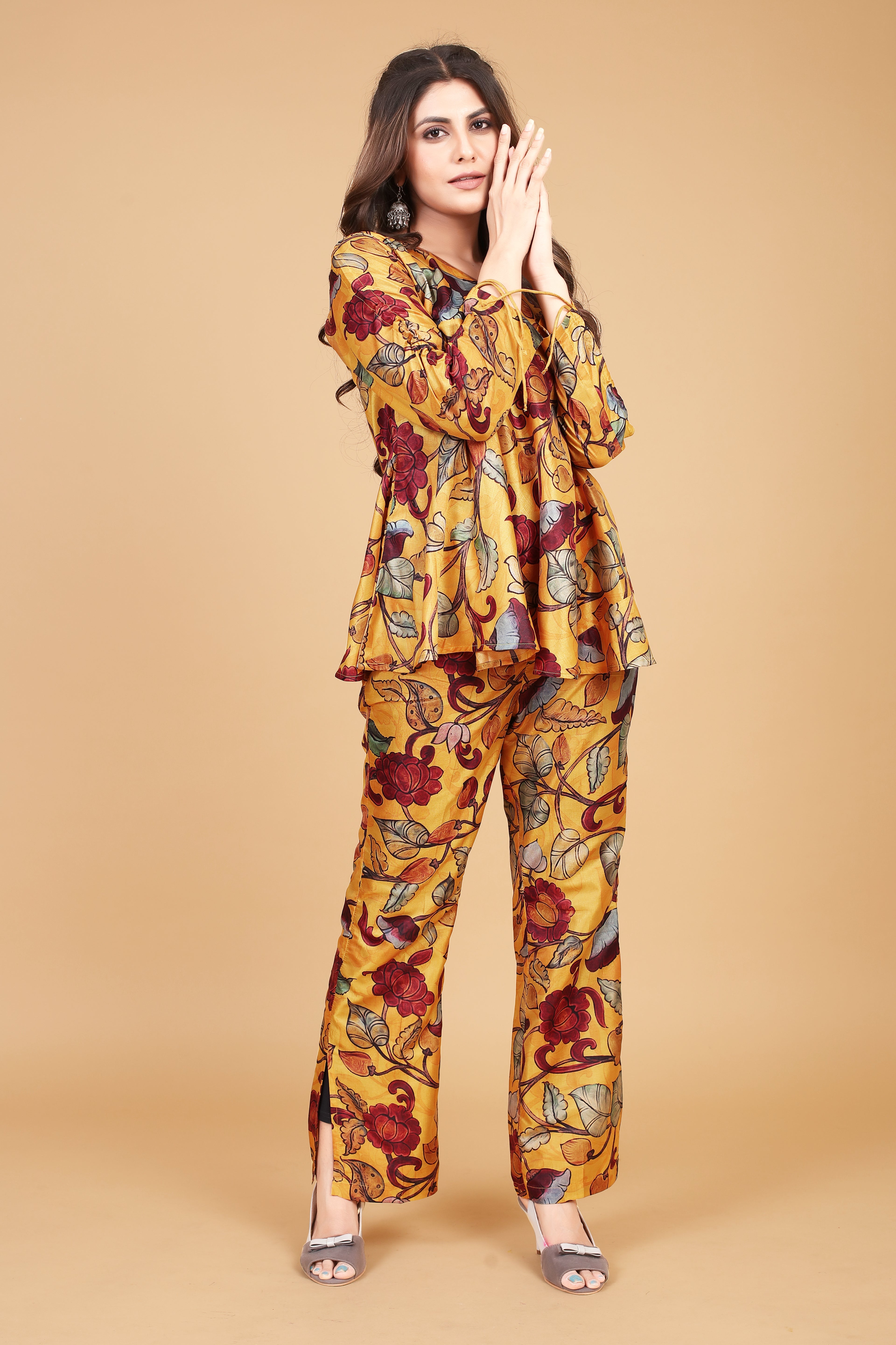 Yellow Kalamkari Cordset