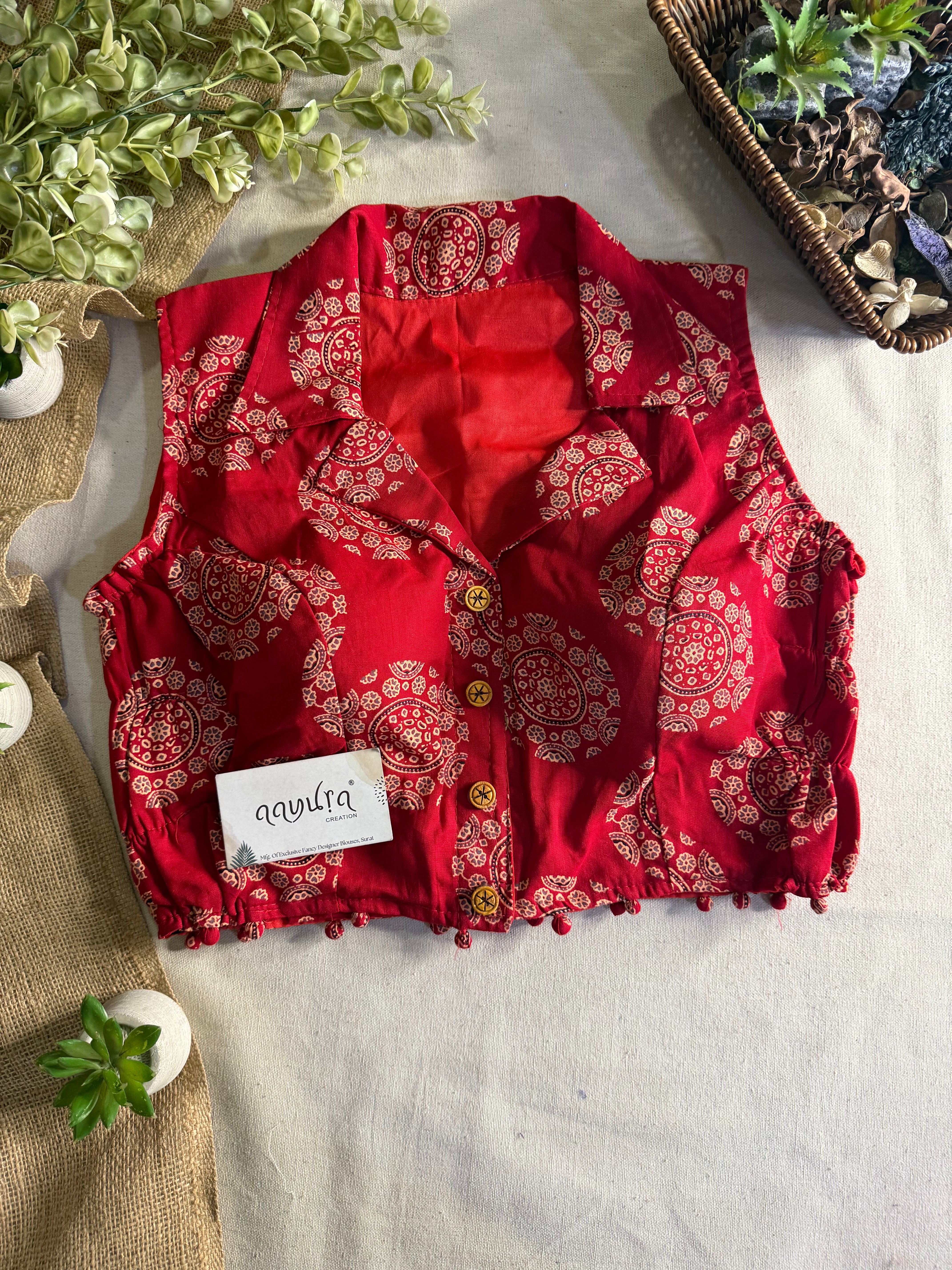 Ajrakh Streatchable Blouse