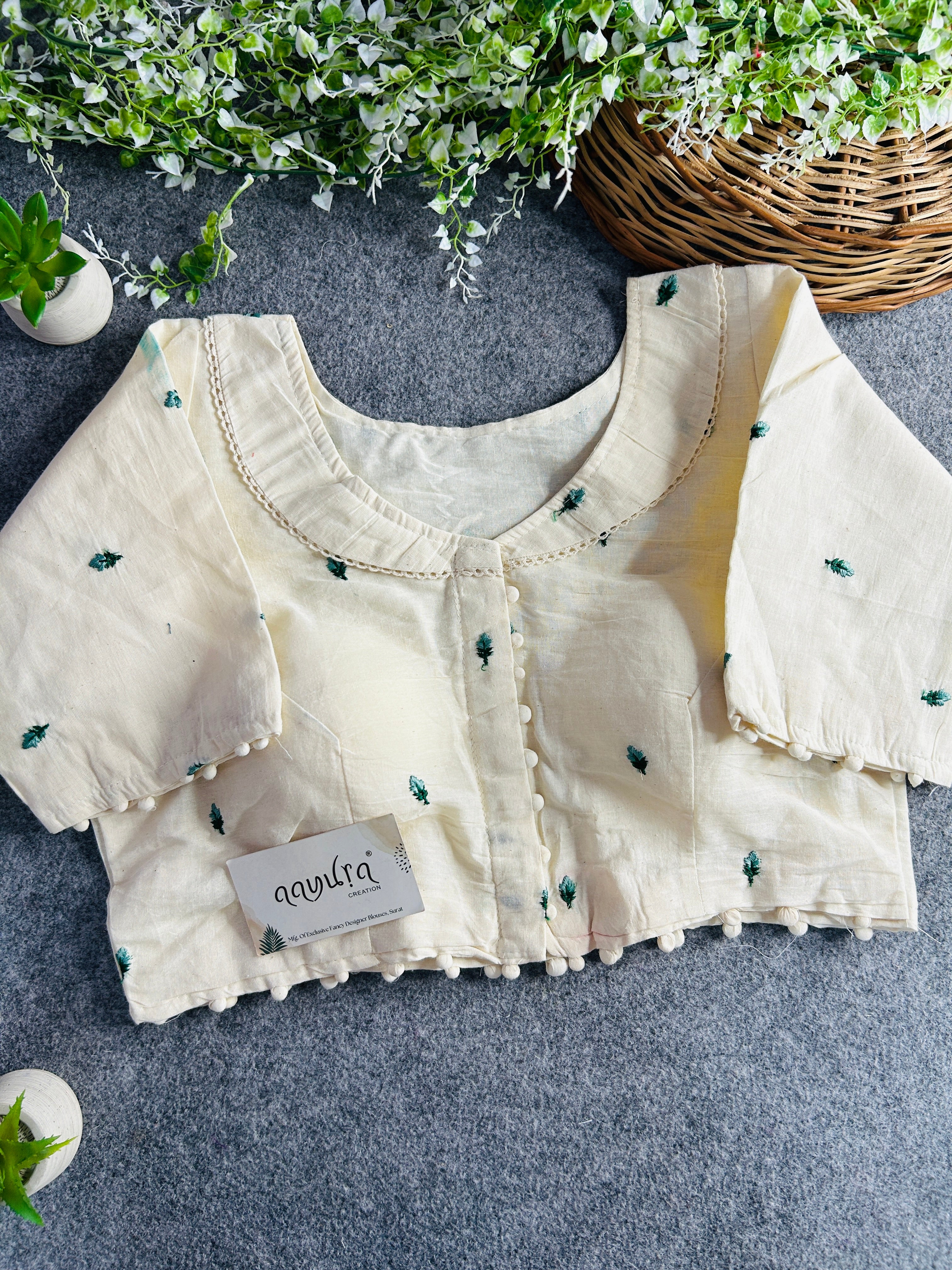 Khadi Cotton Collar Blouse