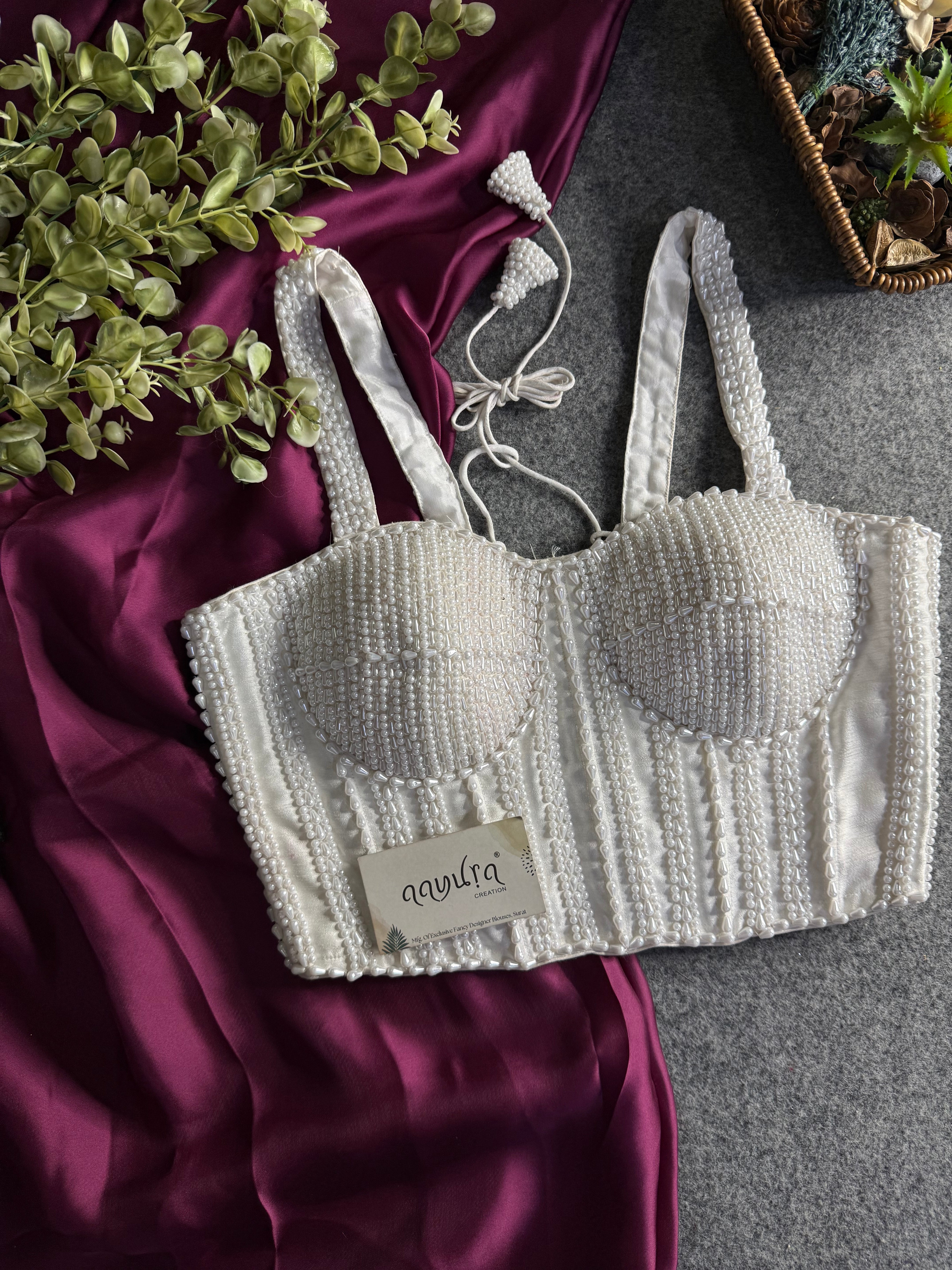 Aleena Pearl Bloom Satin Silk Ensemble