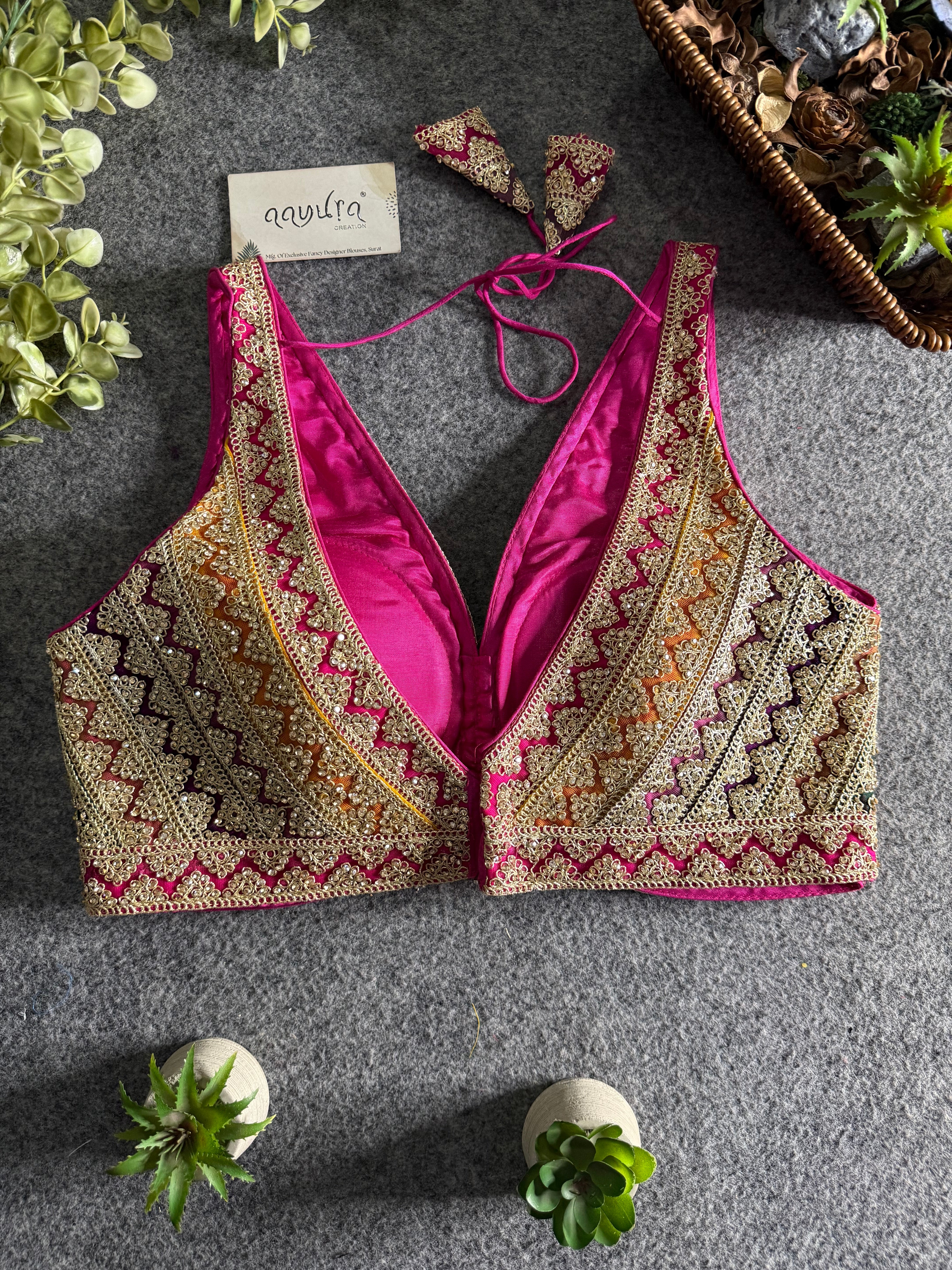 Classic Lace Stone Embroidered Blouse