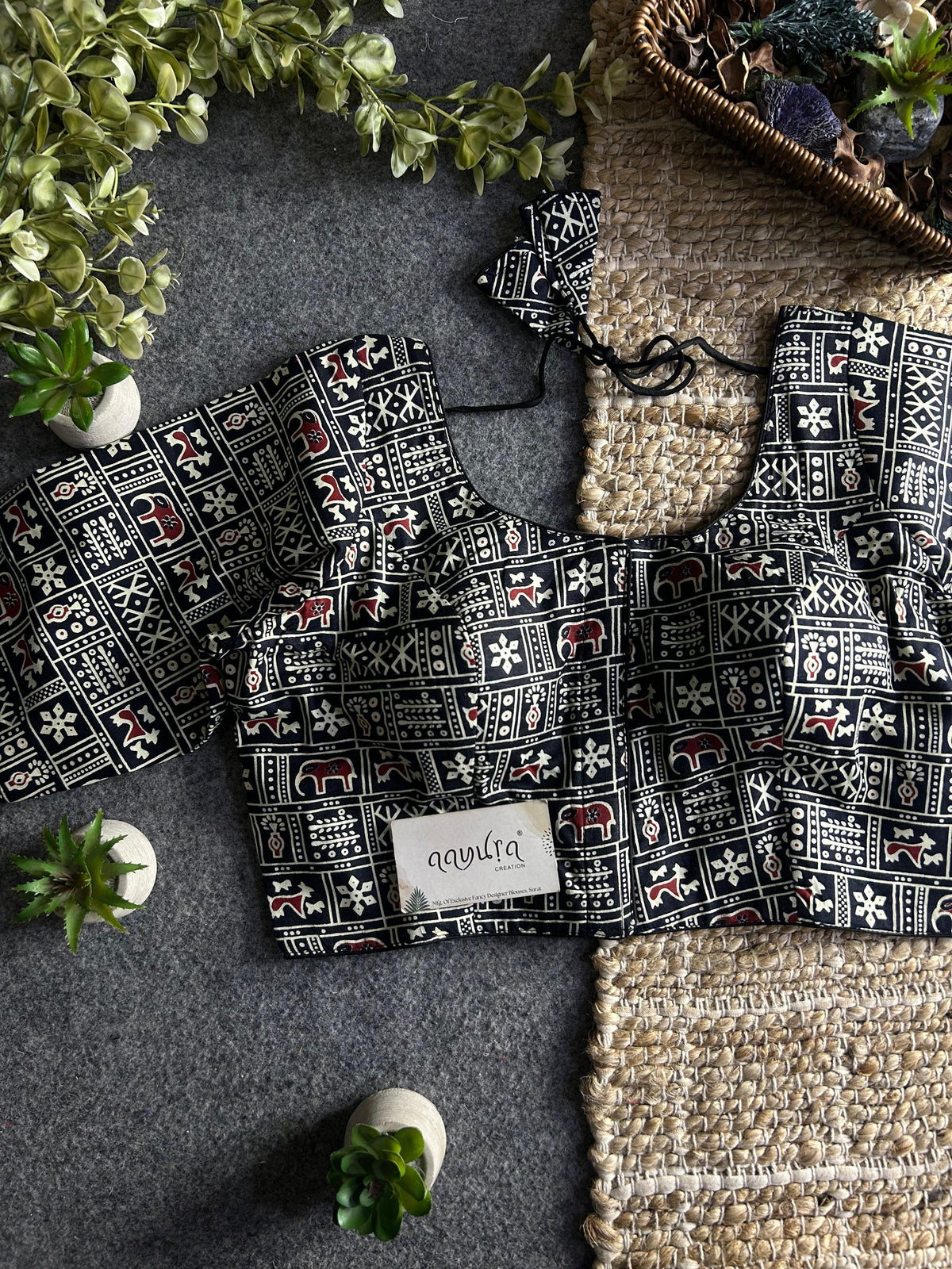 Cotton Front Open Blouse