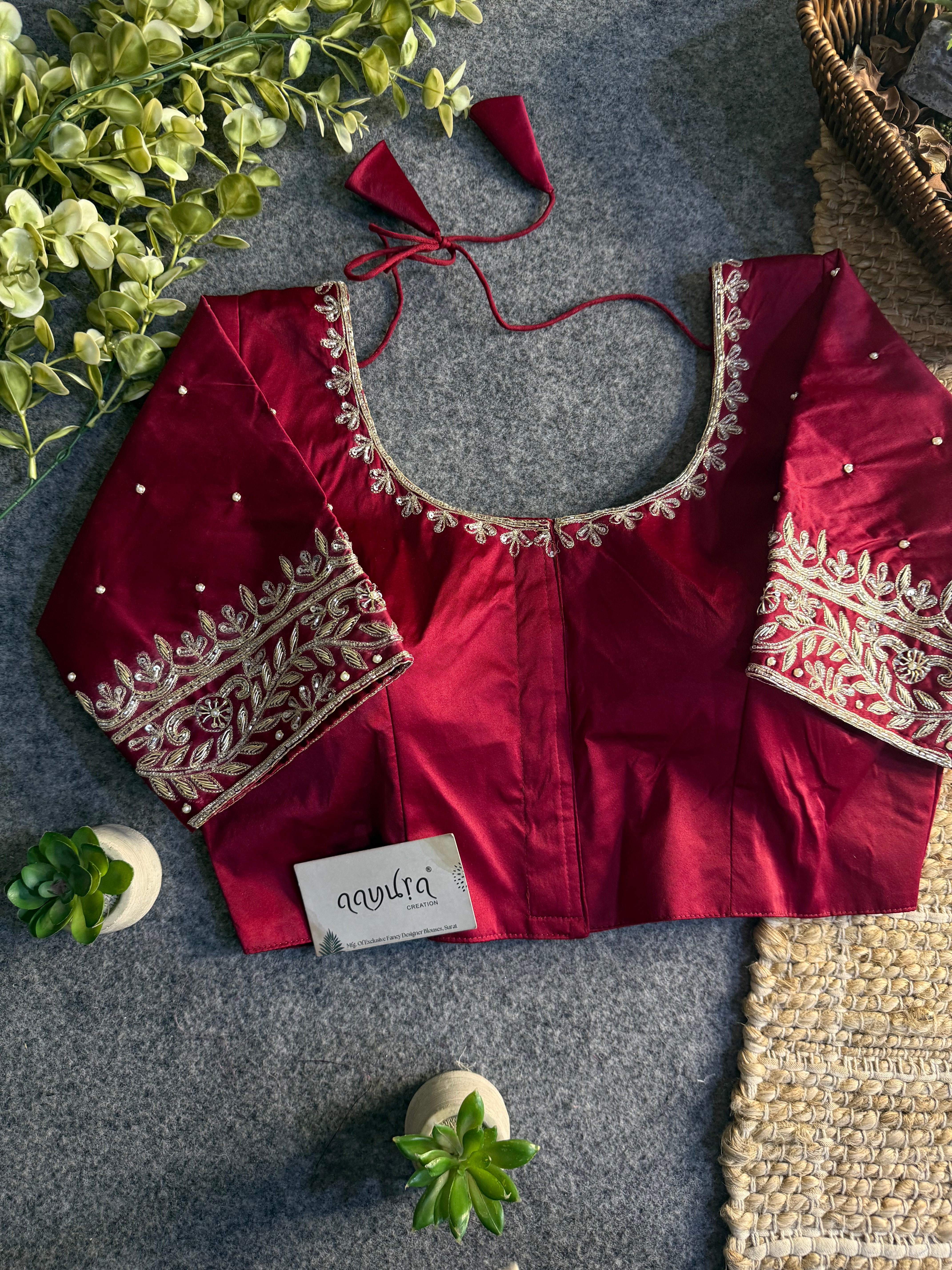 Royal Zardosi Silk Front-Open Blouse