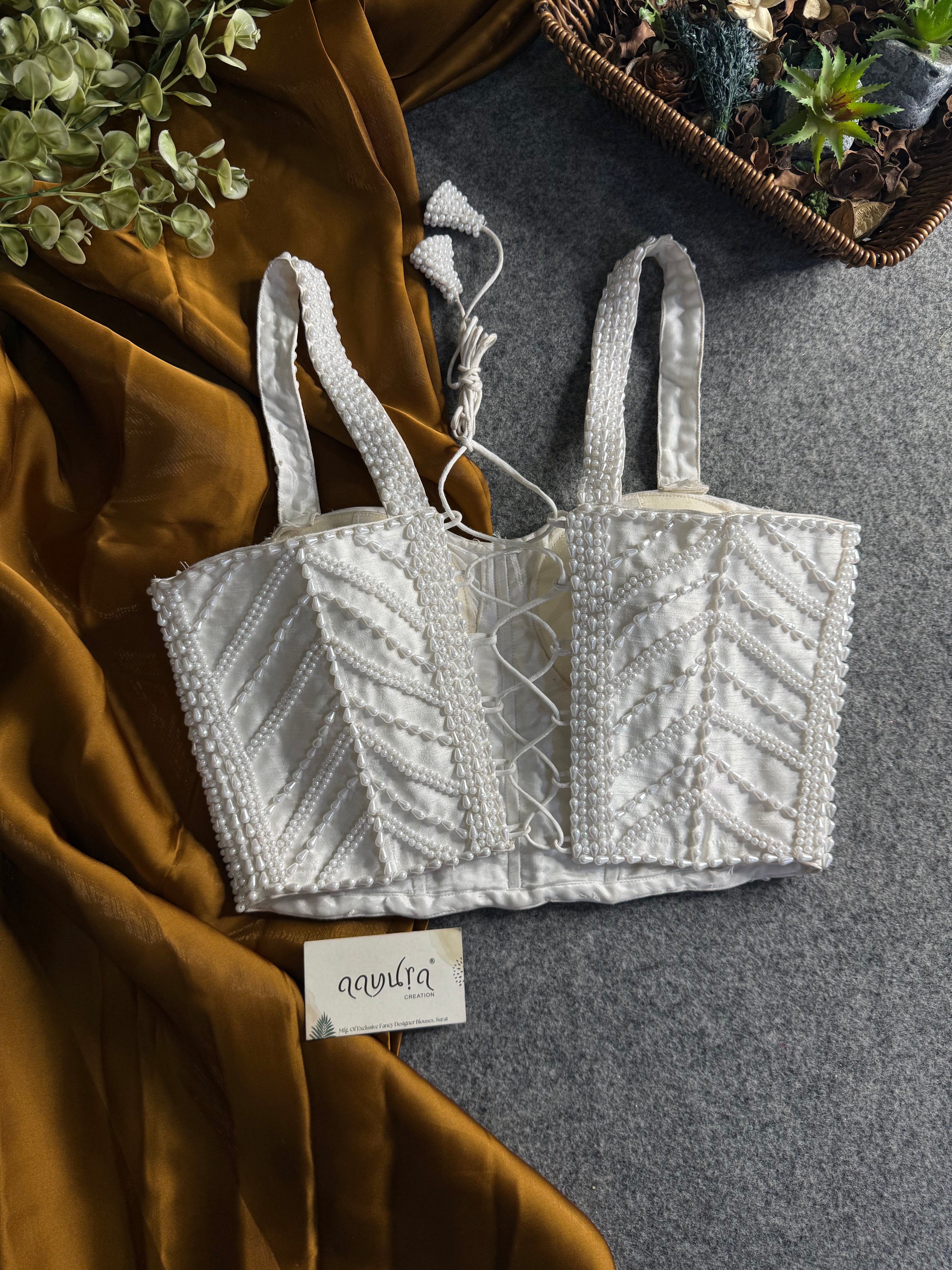 Aleena Pearl Bloom Satin Silk Ensemble