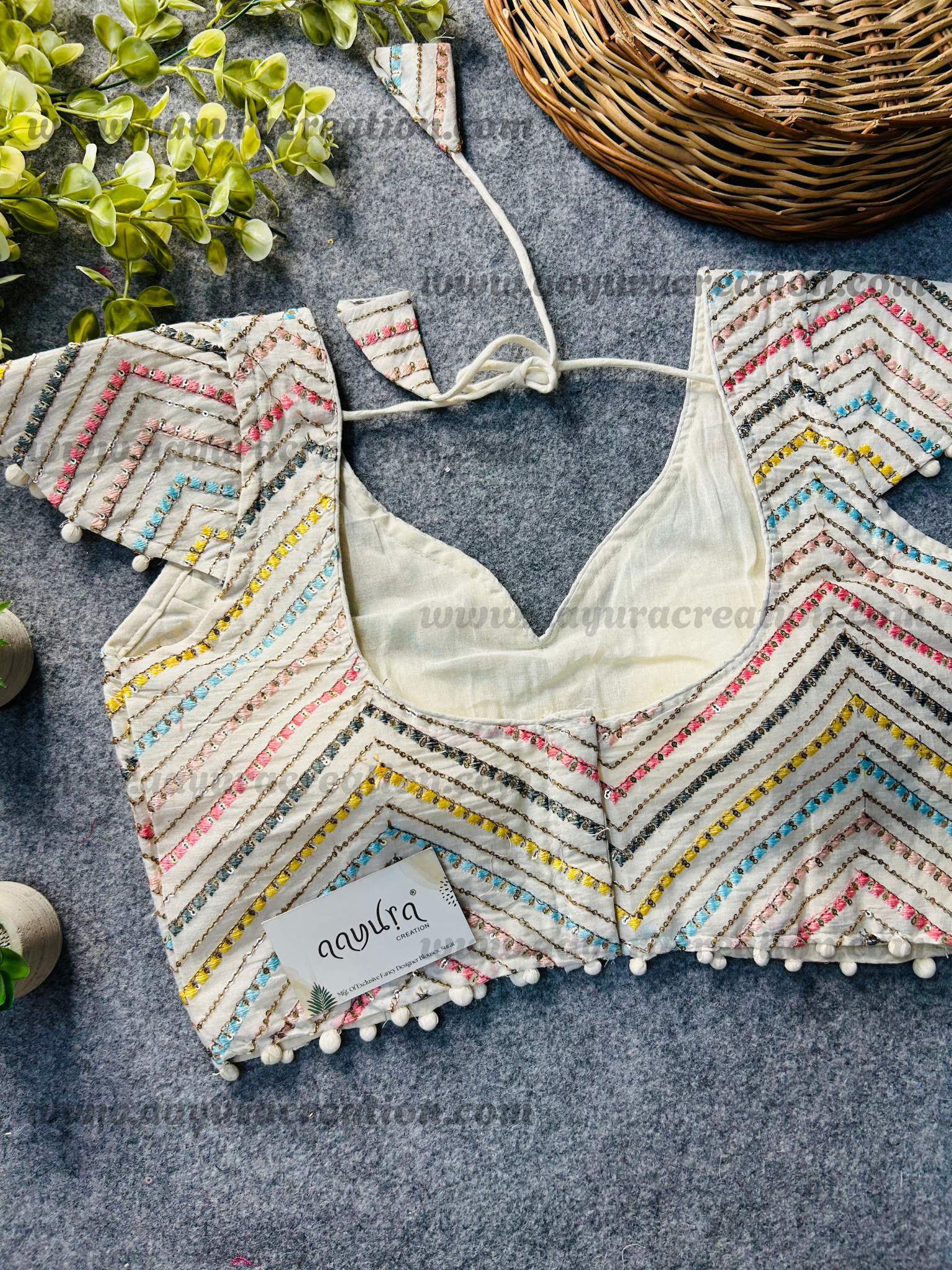 KHADI CAP SLEEVES BLOUSE