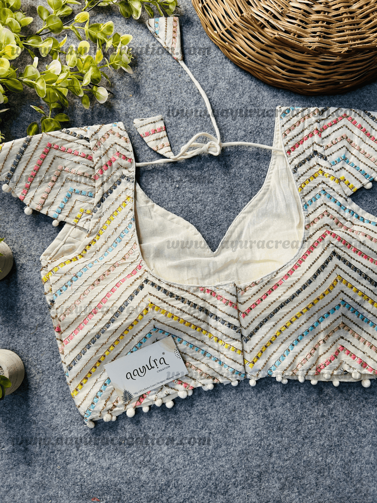 COTTON CAP SLEEVES BLOUSE