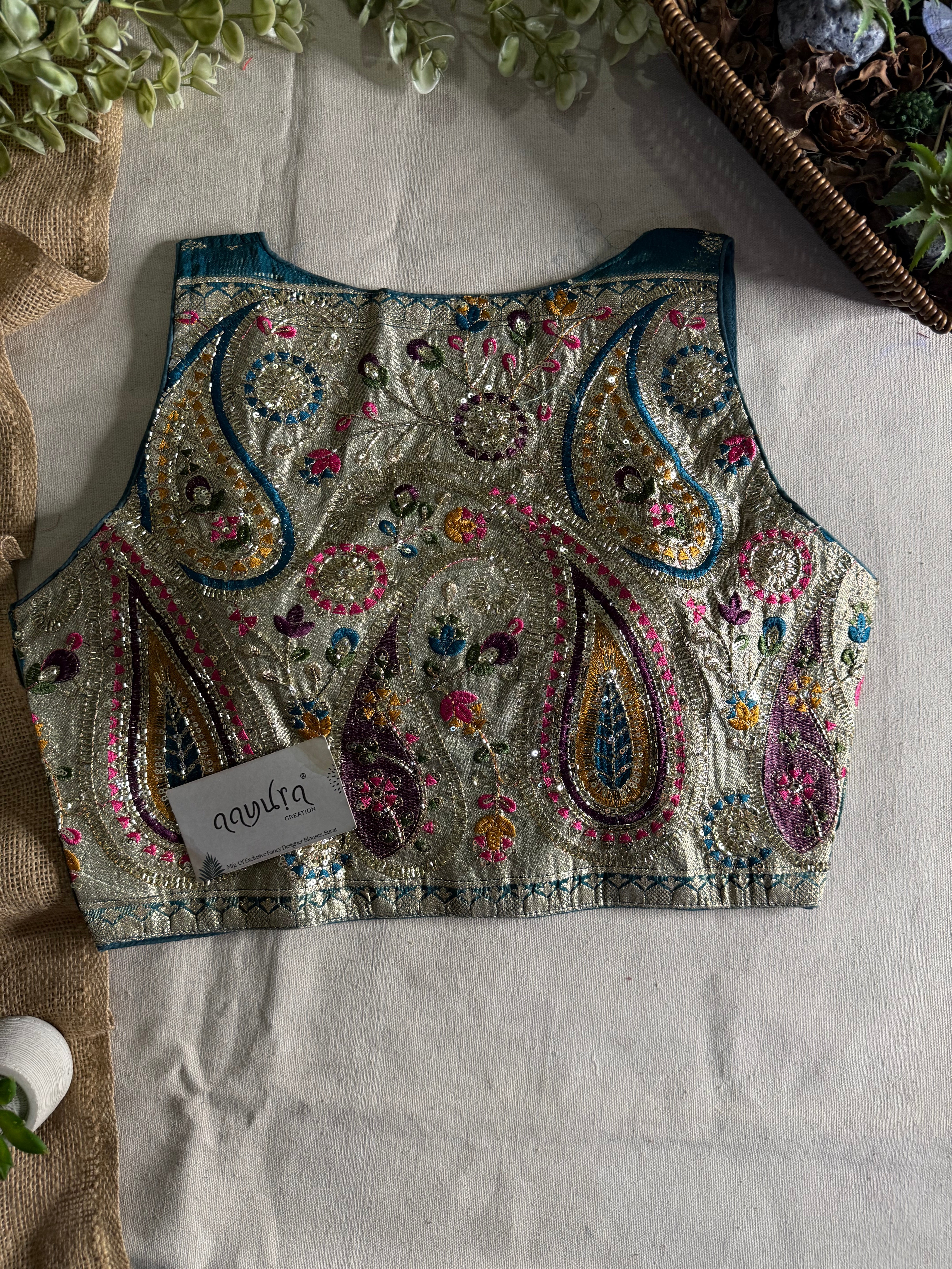Heritage Banarasi Silk Multi-Thread Work Blouse