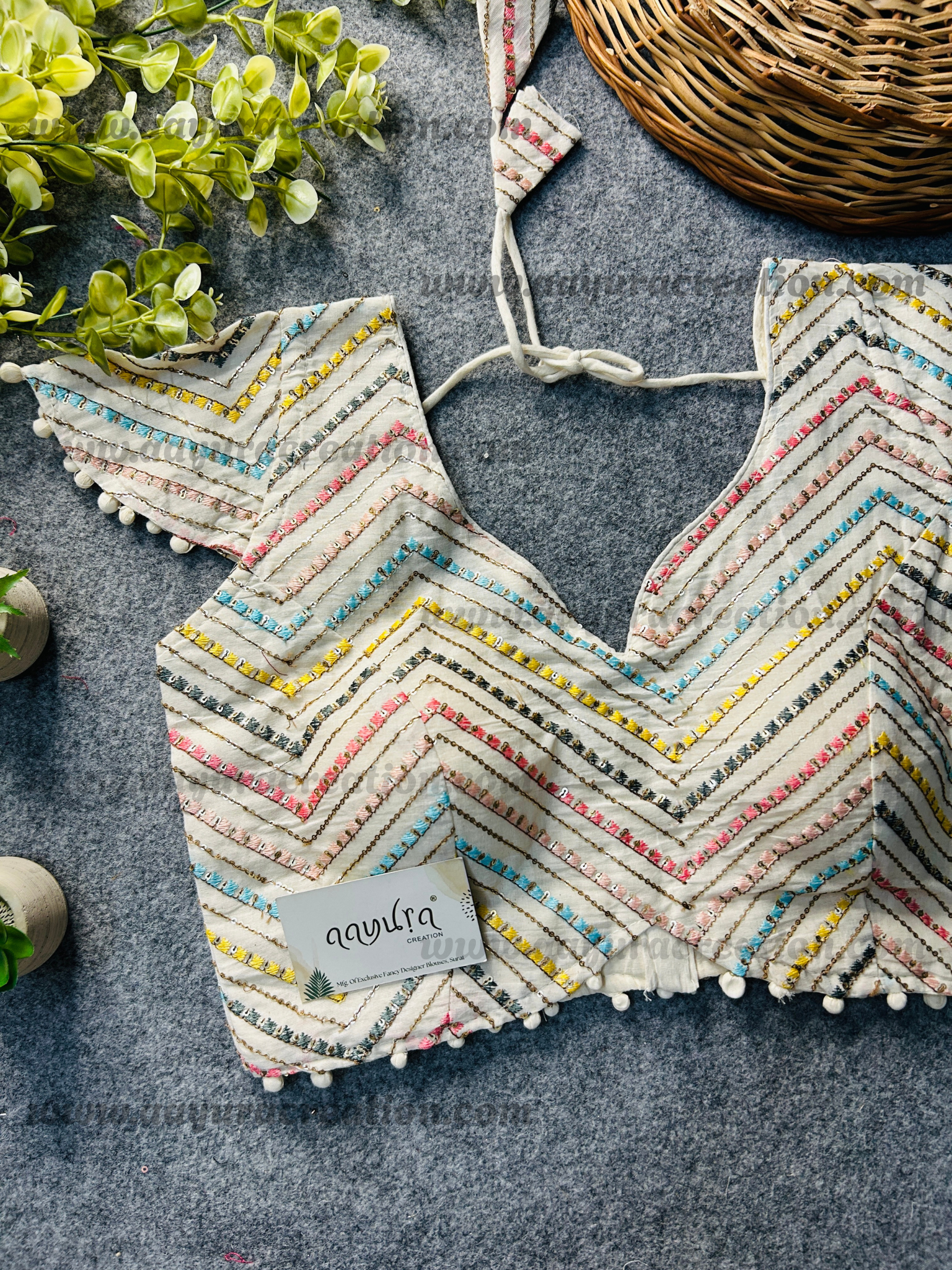 KHADI CAP SLEEVES BLOUSE