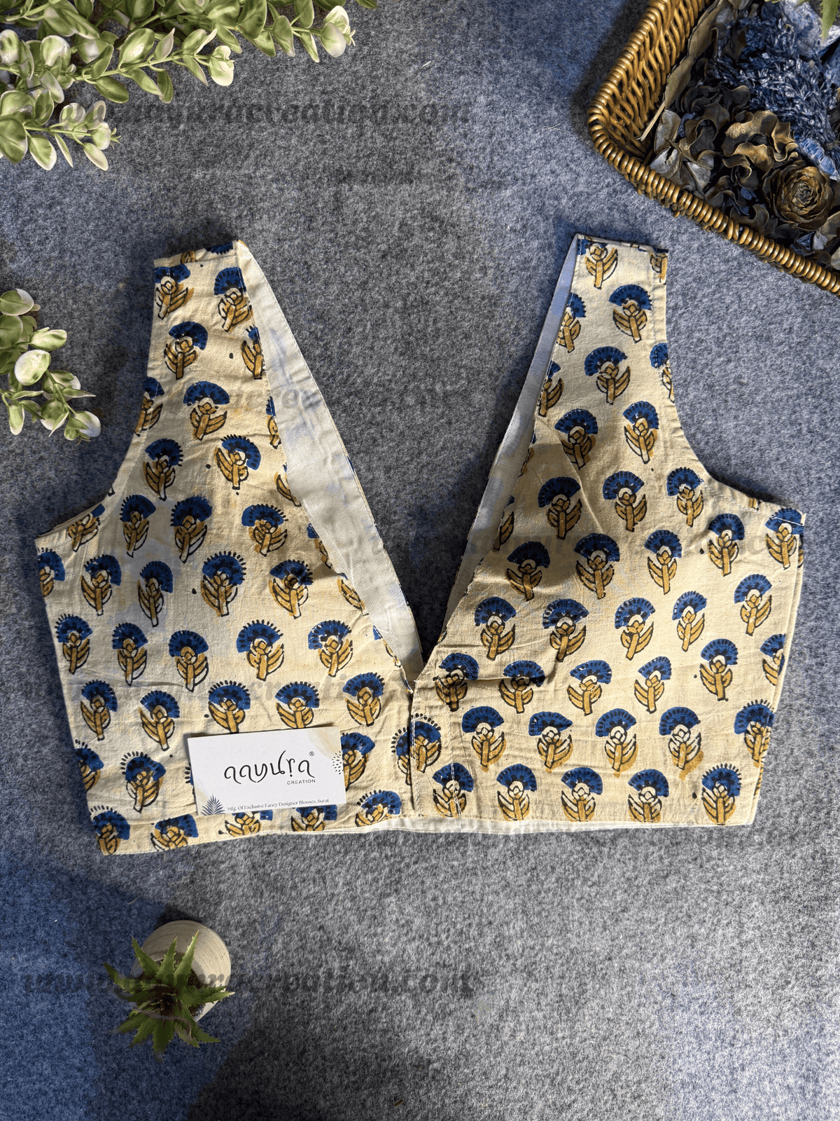 Ajrakh V Neck
