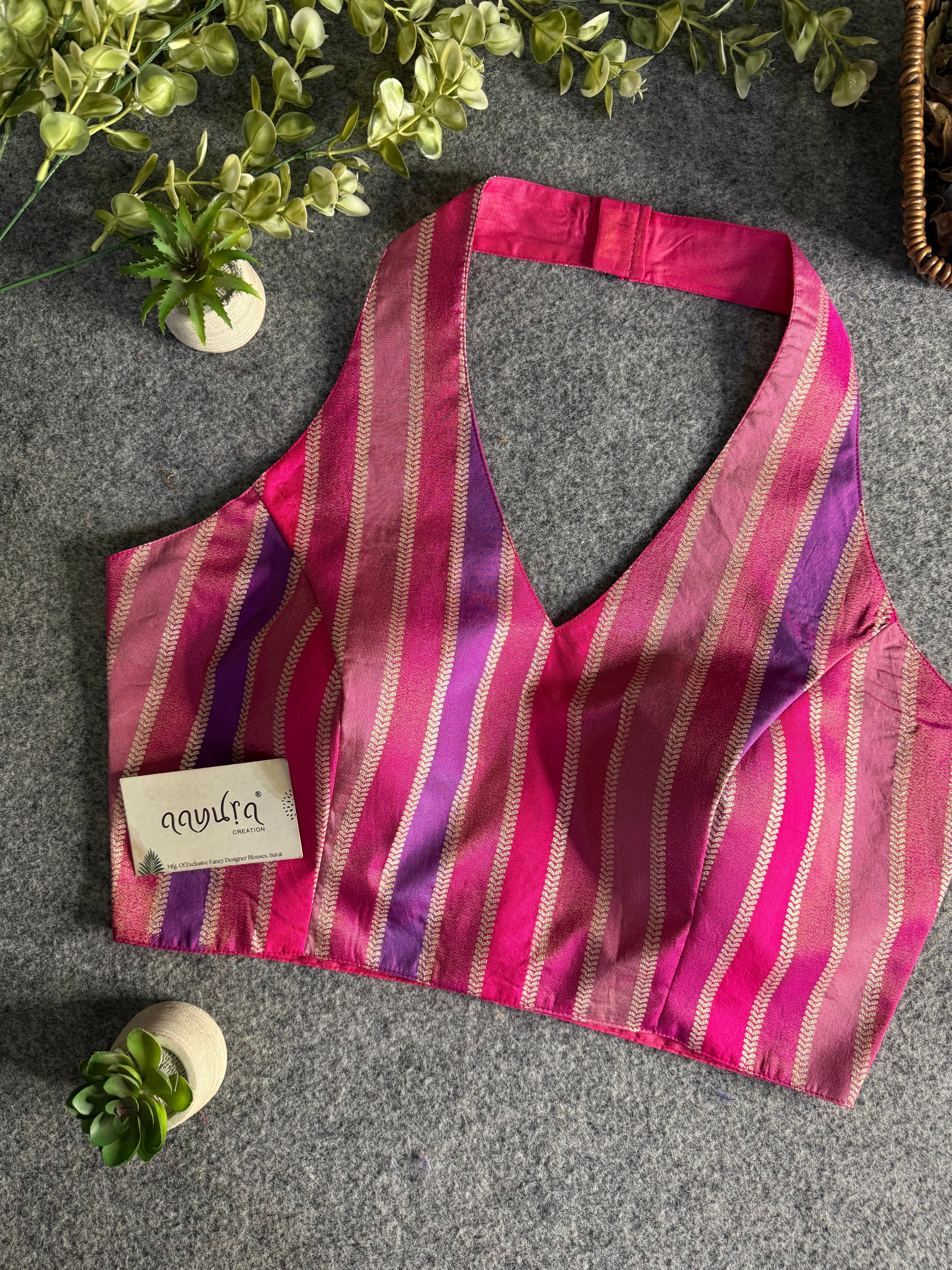 Banarasi Modern Halter Neck