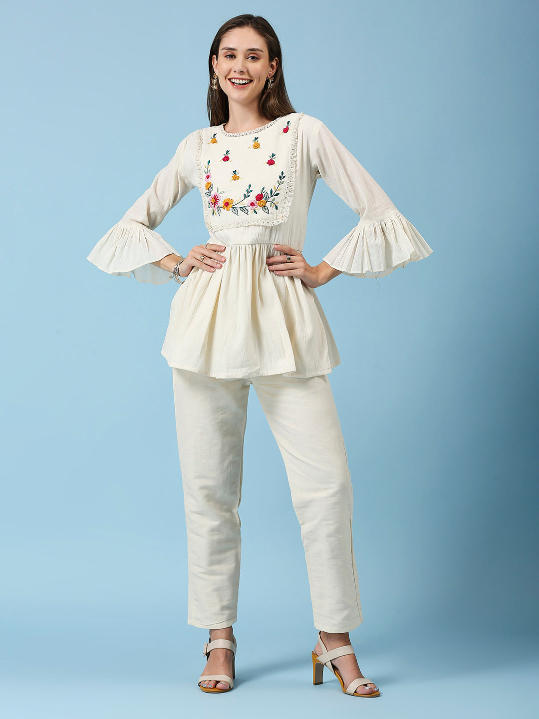 Embroidered Khadi Cotton Summer Top