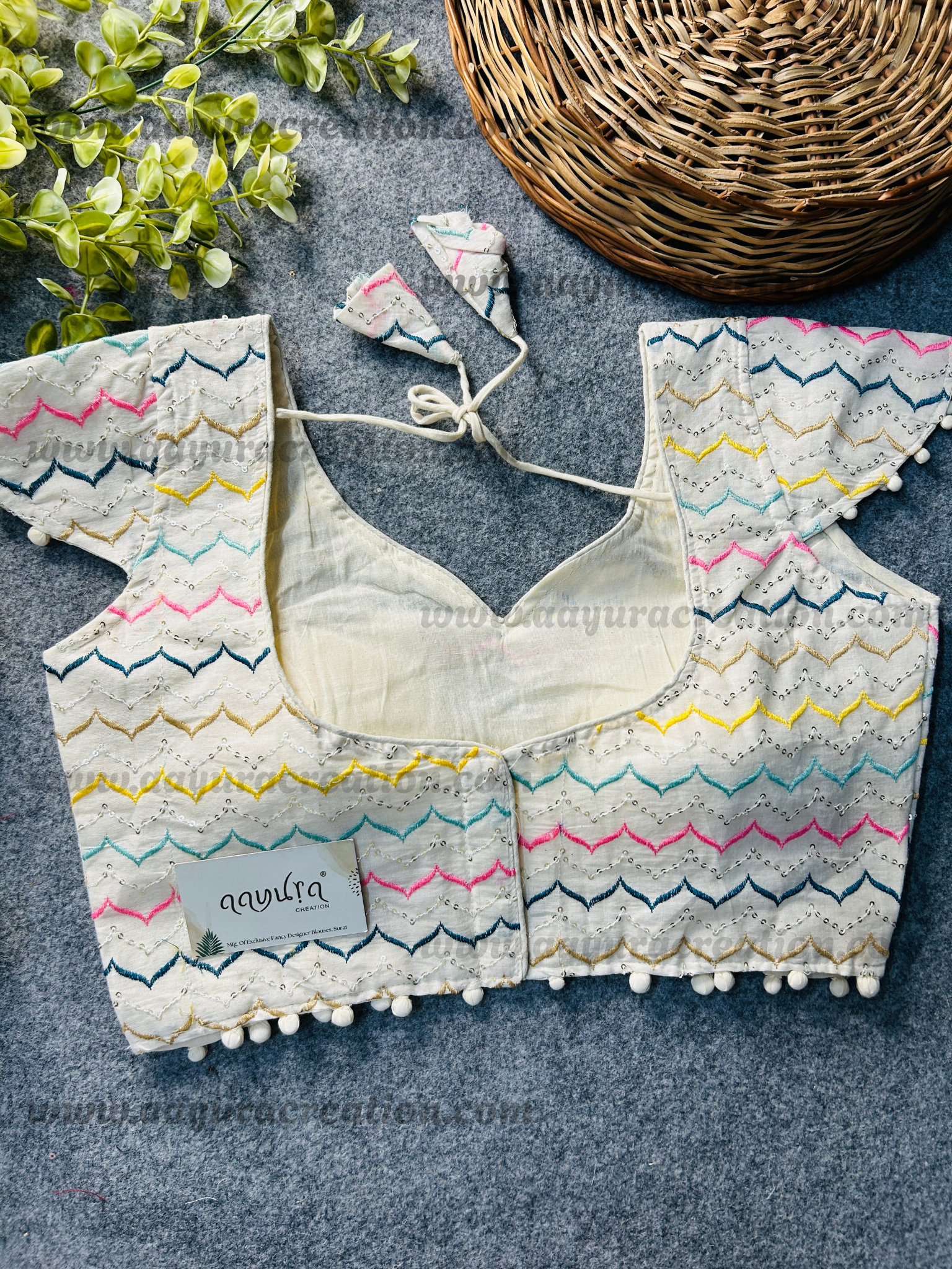 KHADI CAP SLEEVES BLOUSE