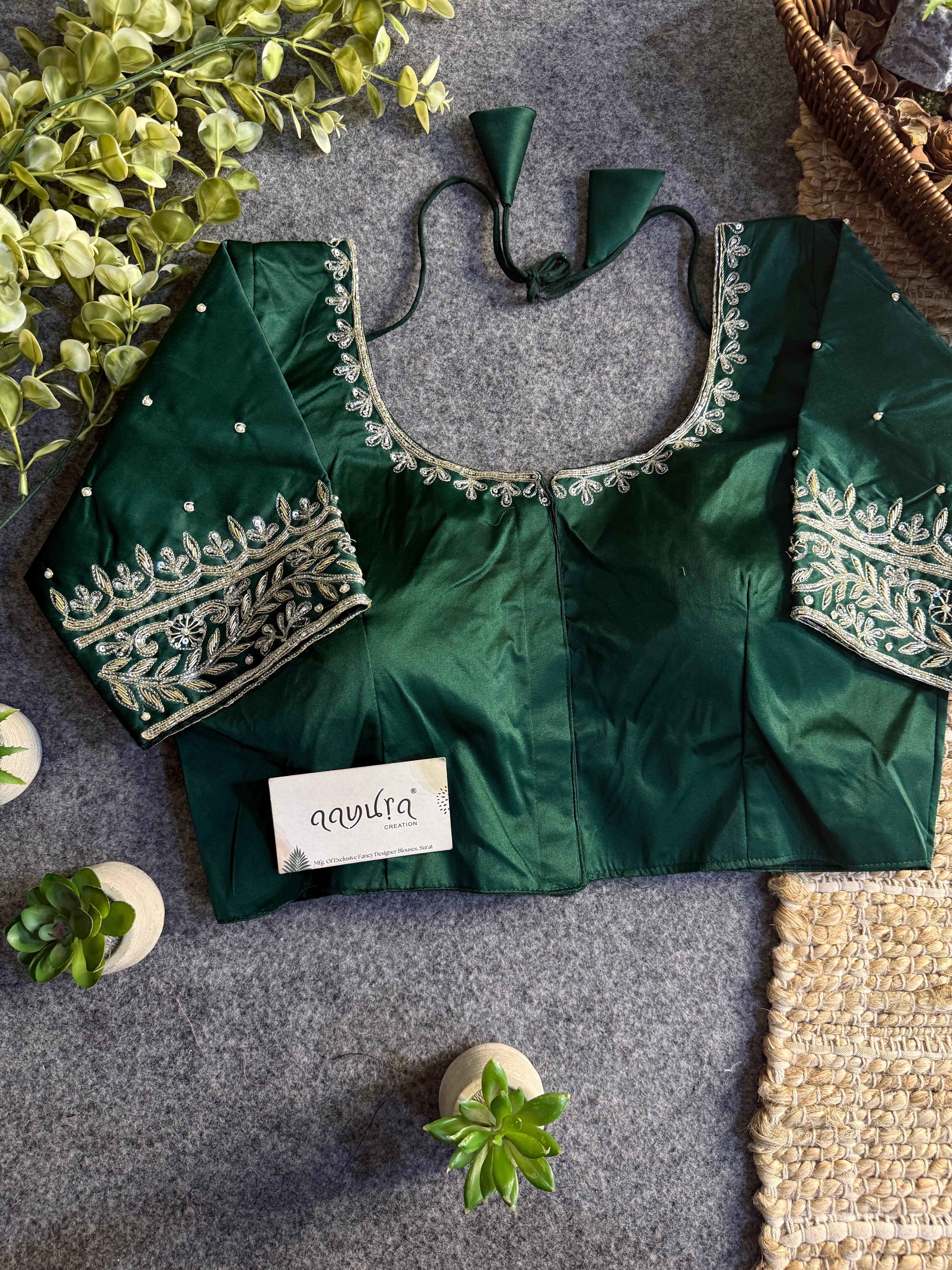 Royal Zardosi Silk Front-Open Blouse