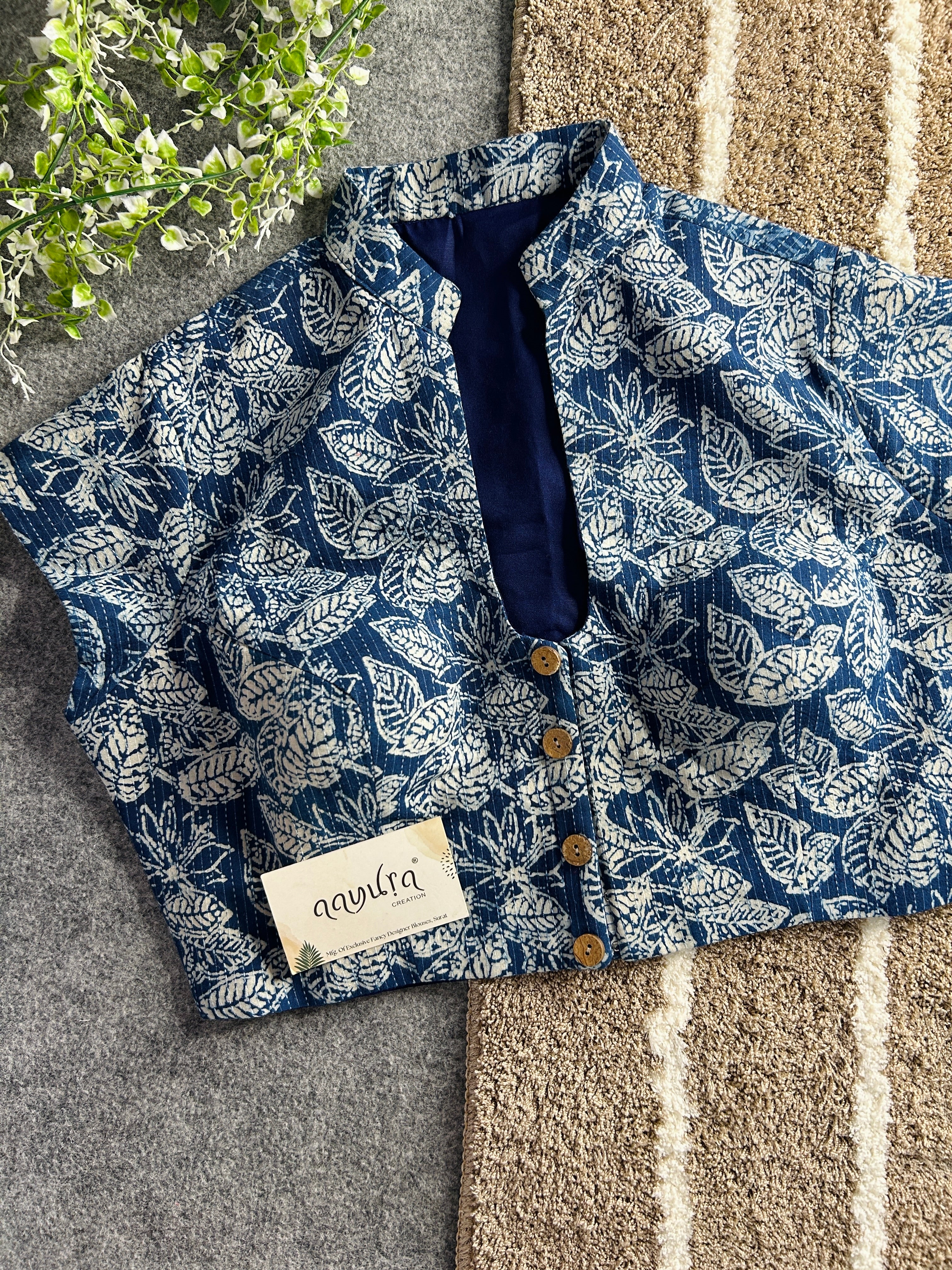 Ajrakh Highneck- Blue