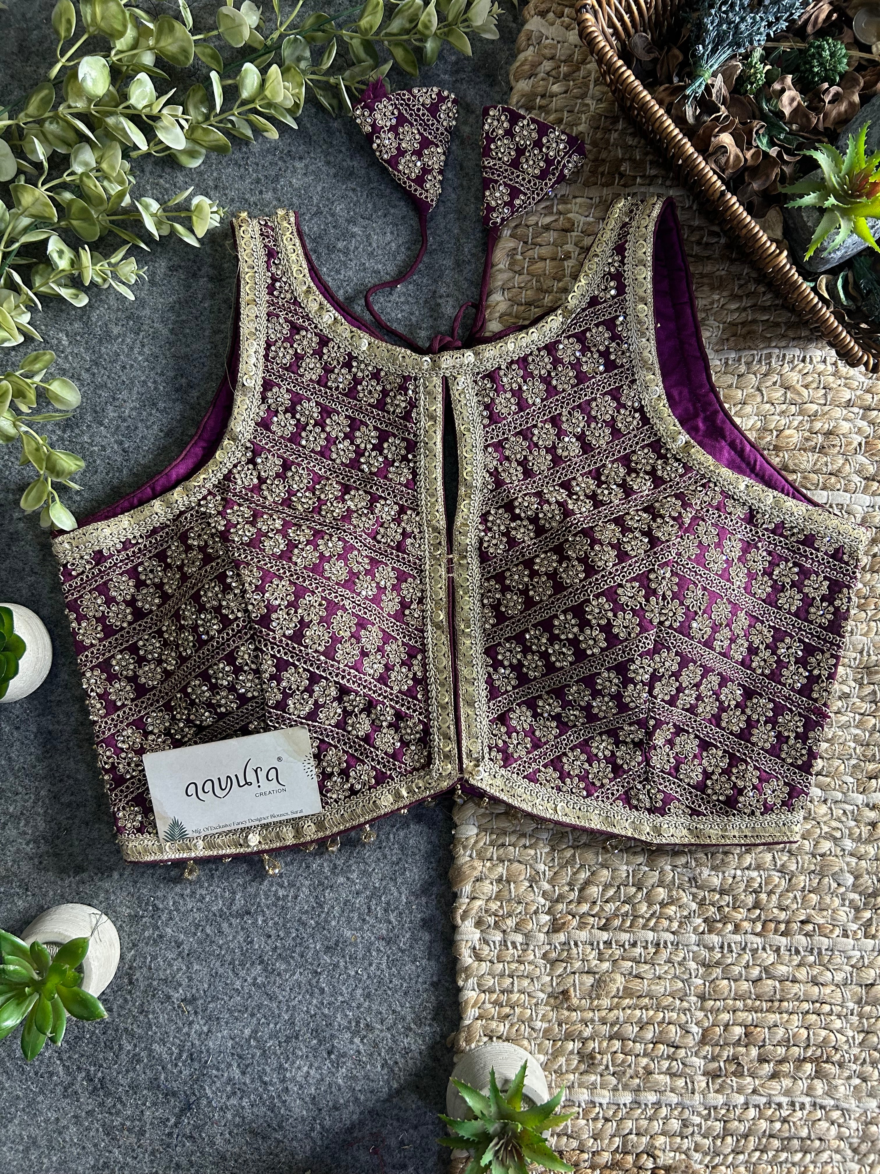 Heavy Stone Work Designer Lace Blouse