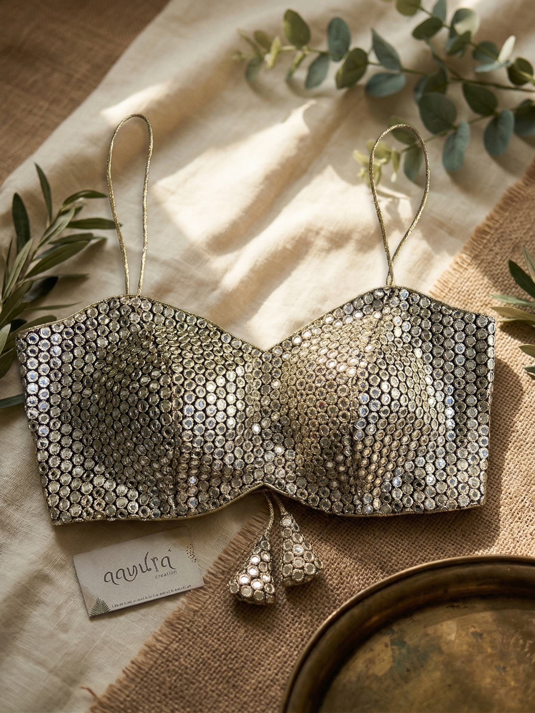 Glam Mirror Strap Blouse