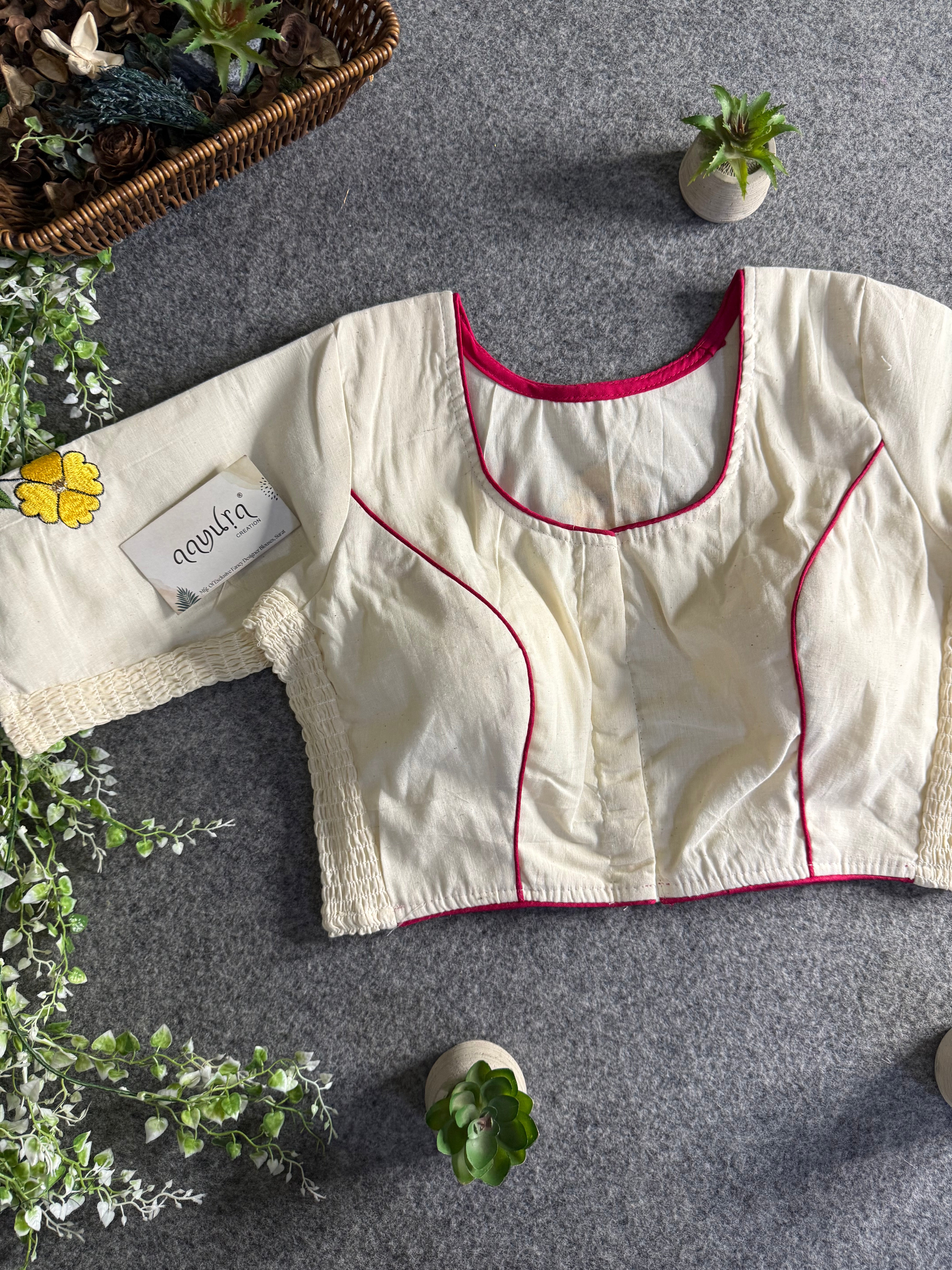 Khadi Threaded Streatchable Blouse