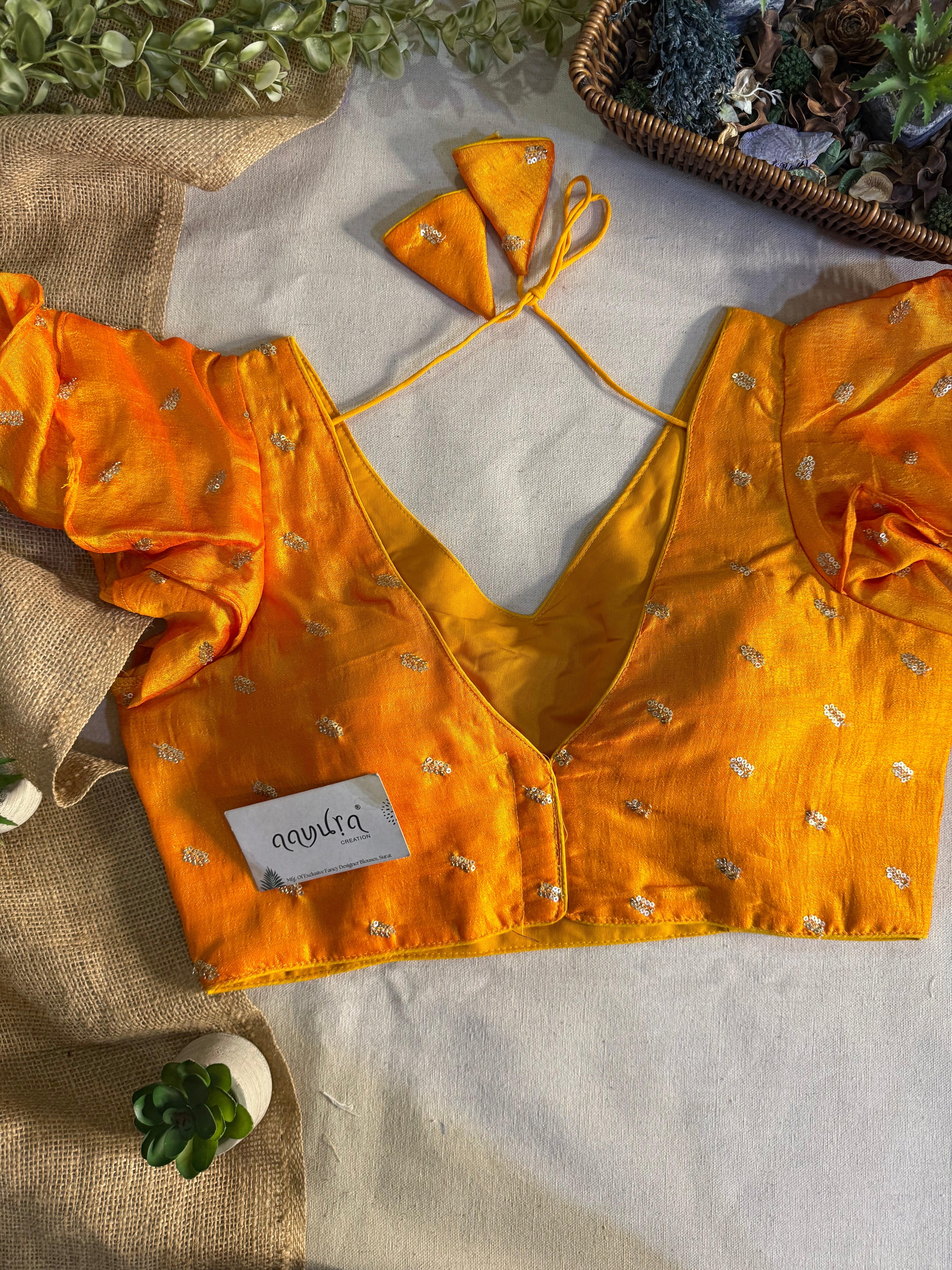 Elegant Frill Vichitra Silk Blouse