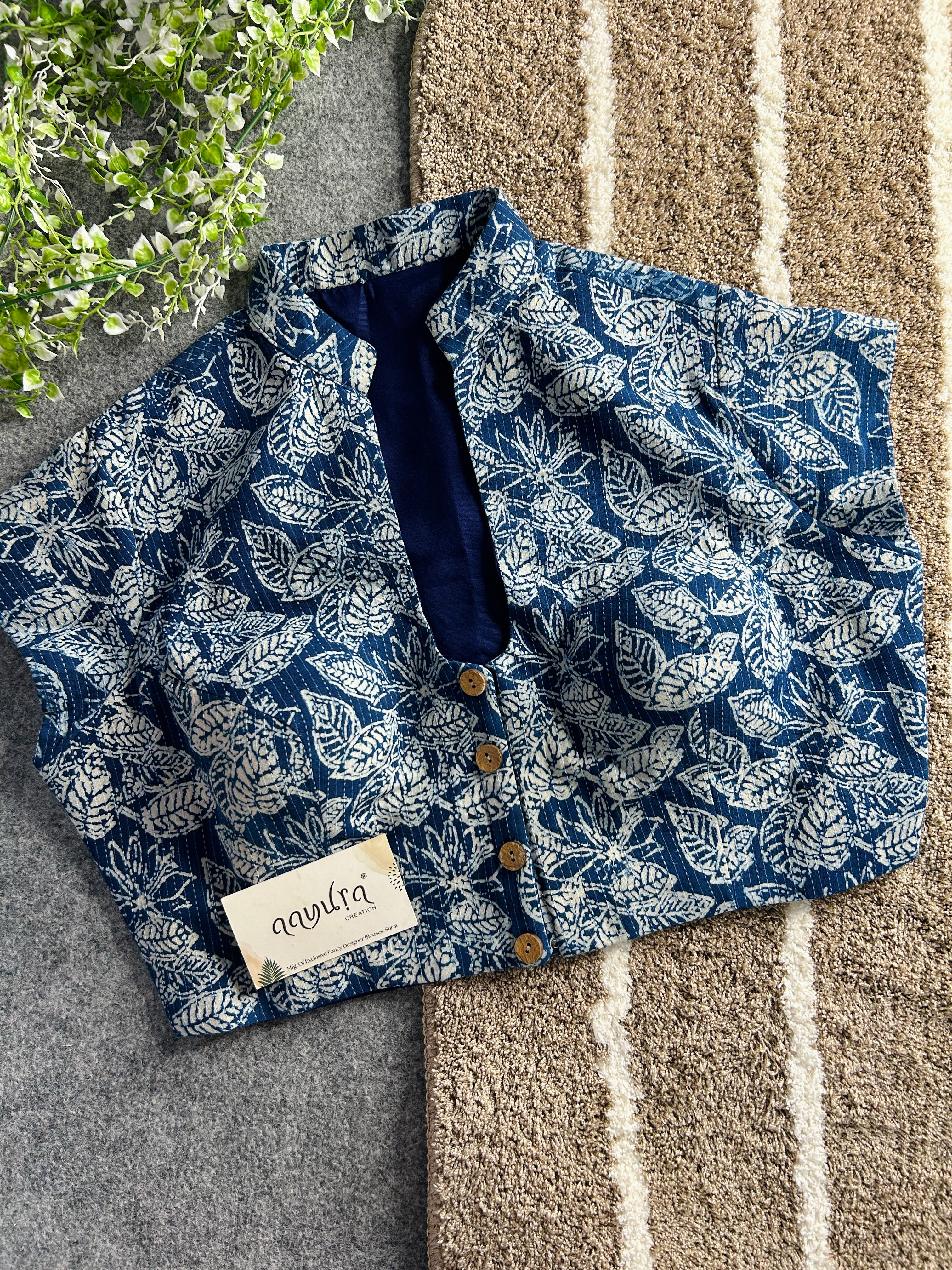 Ajrakh Highneck- Blue
