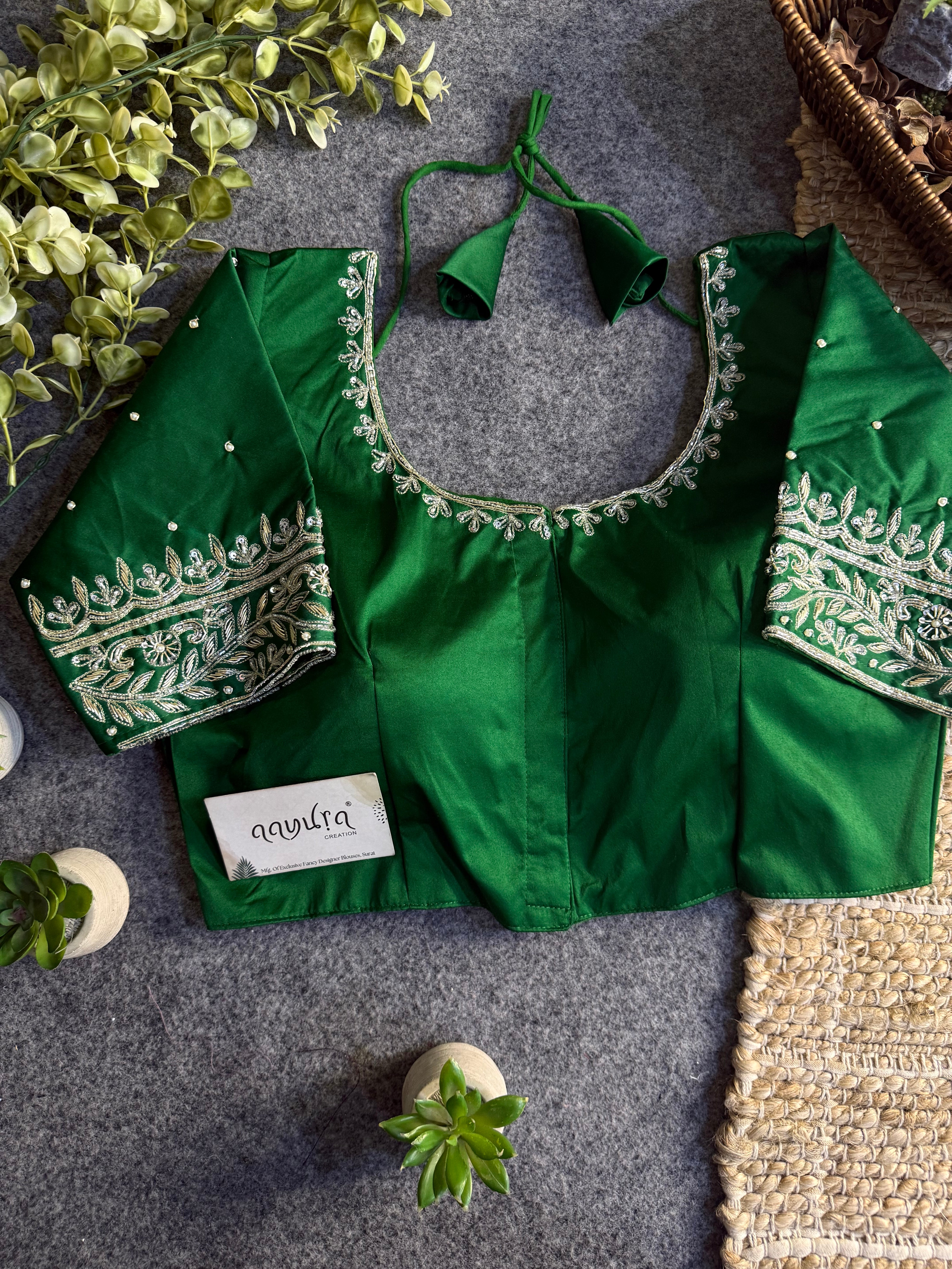 Royal Zardosi Silk Front-Open Blouse