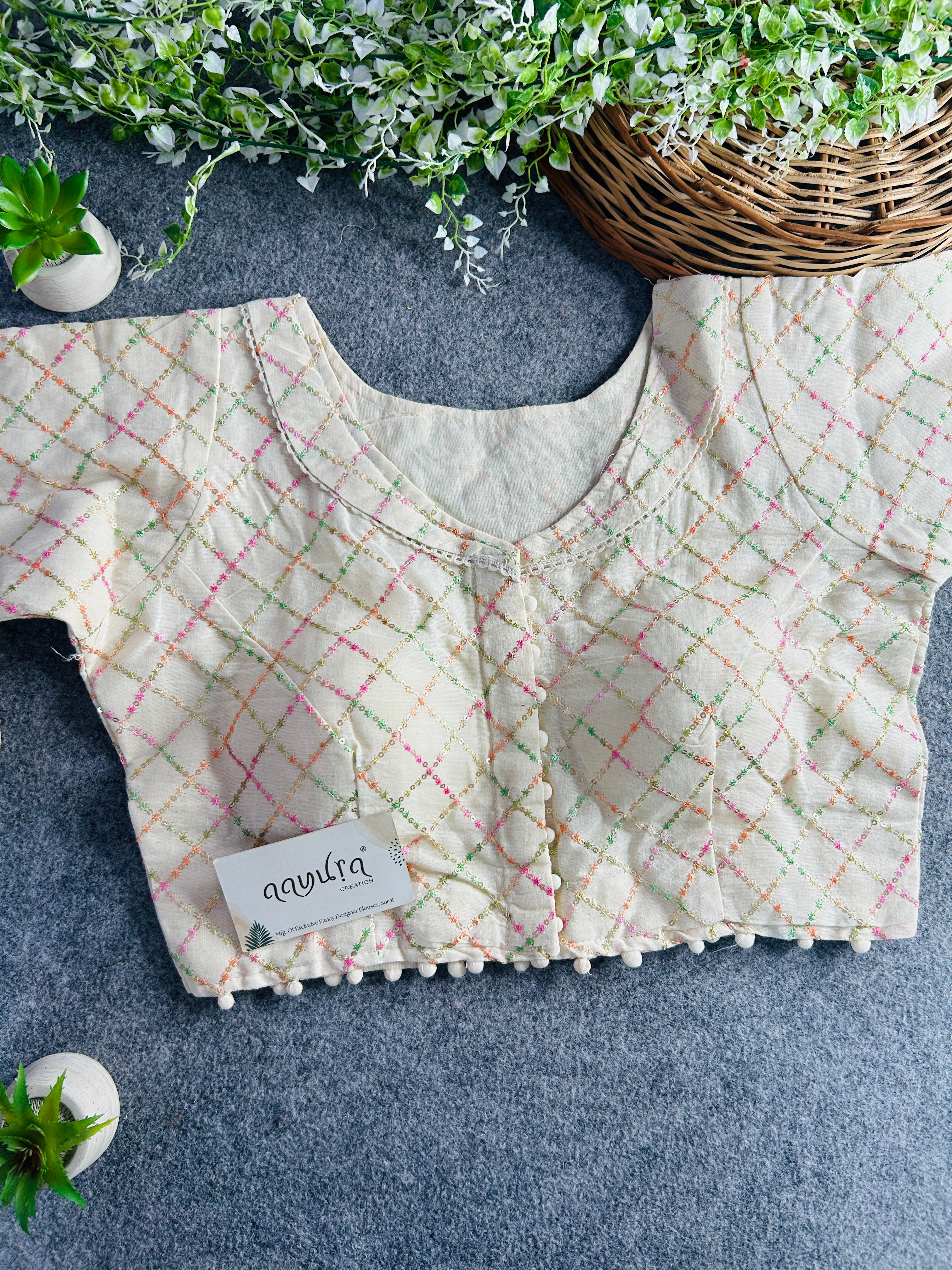 Khadi Cotton Collar Blouse