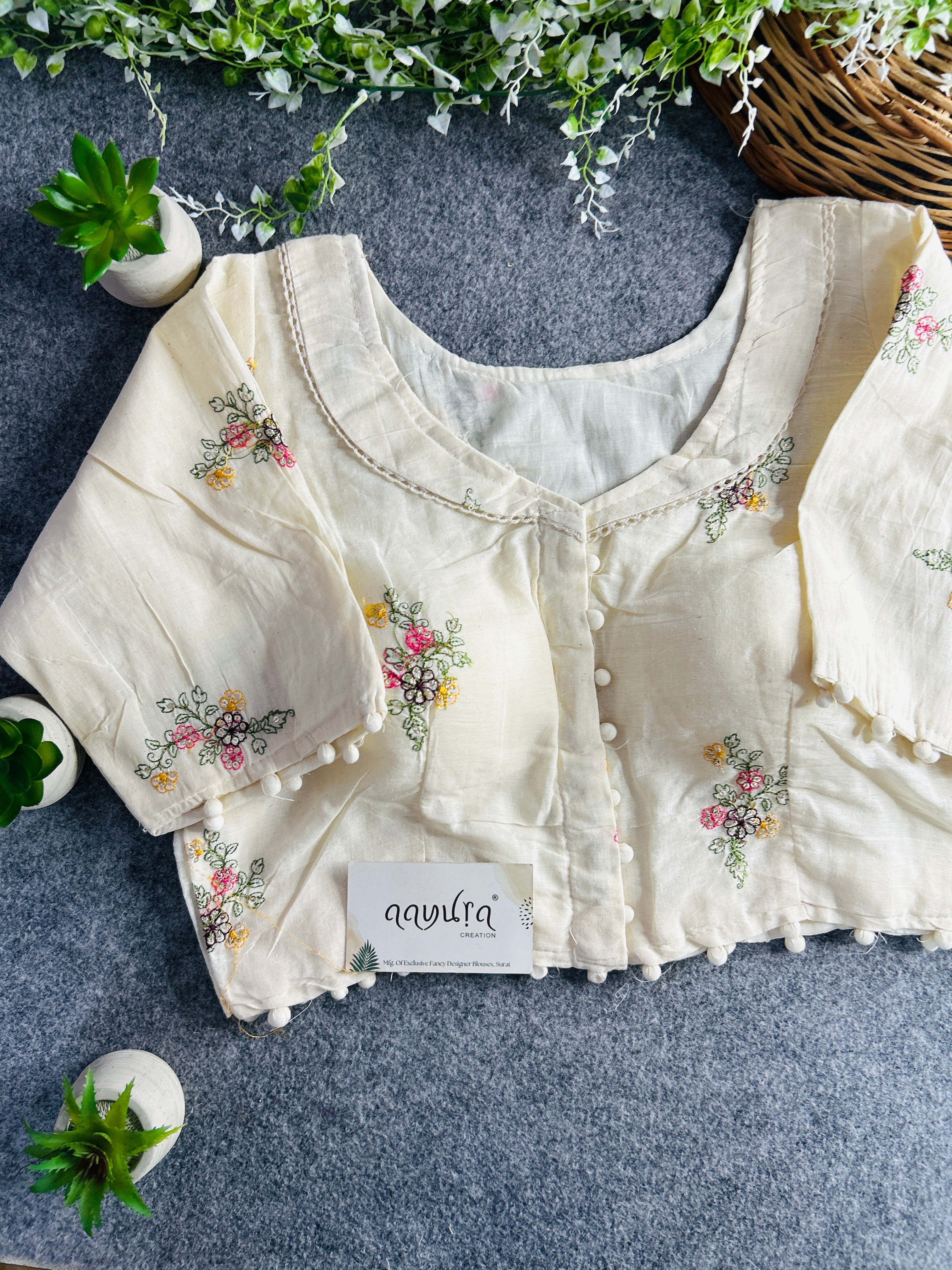 Khadi Cotton Collar Blouse