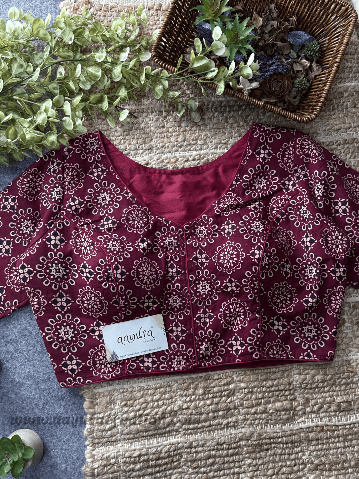 Ajrakh Boatneck Blouse