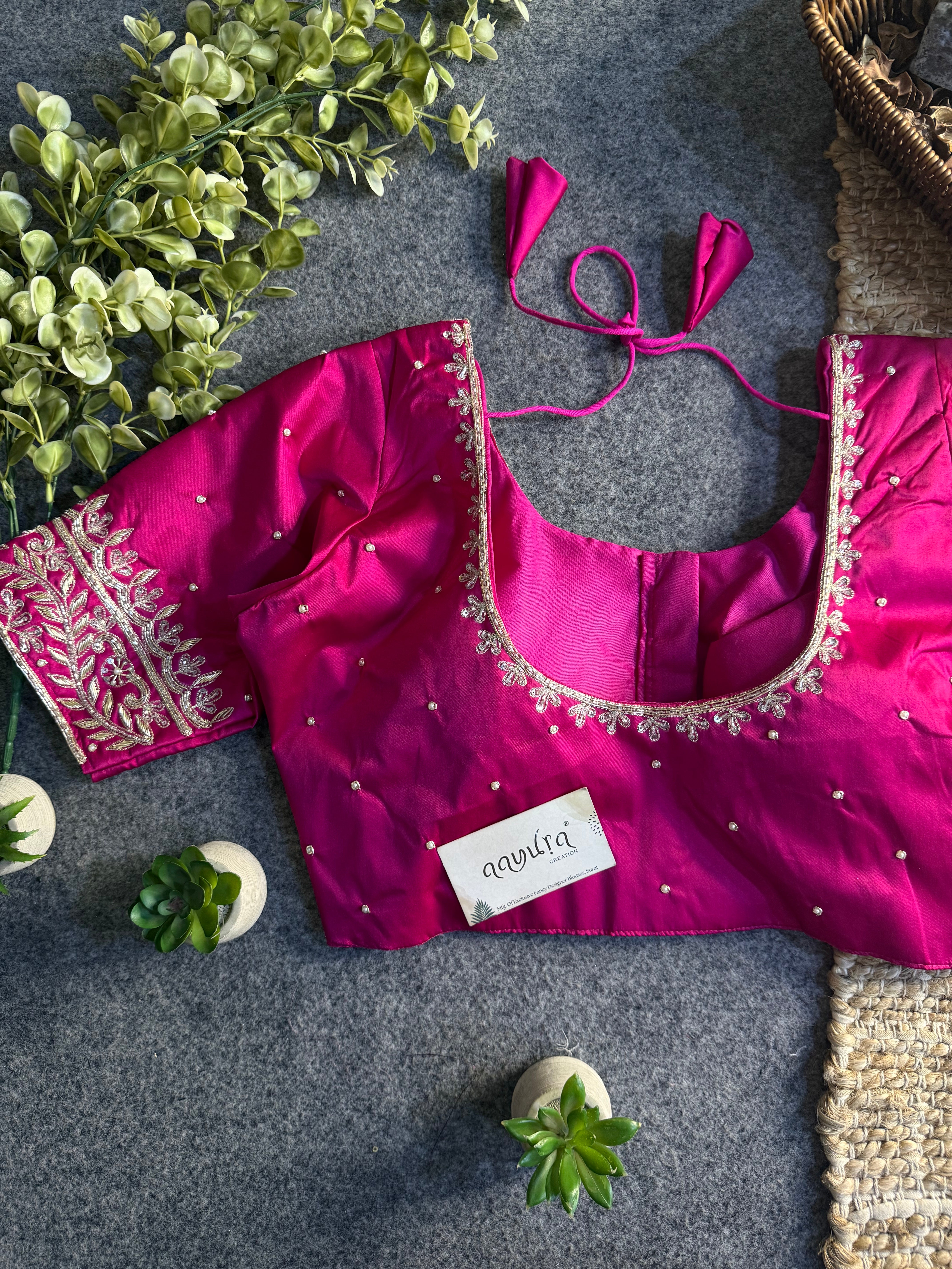 Royal Zardosi Silk Front-Open Blouse