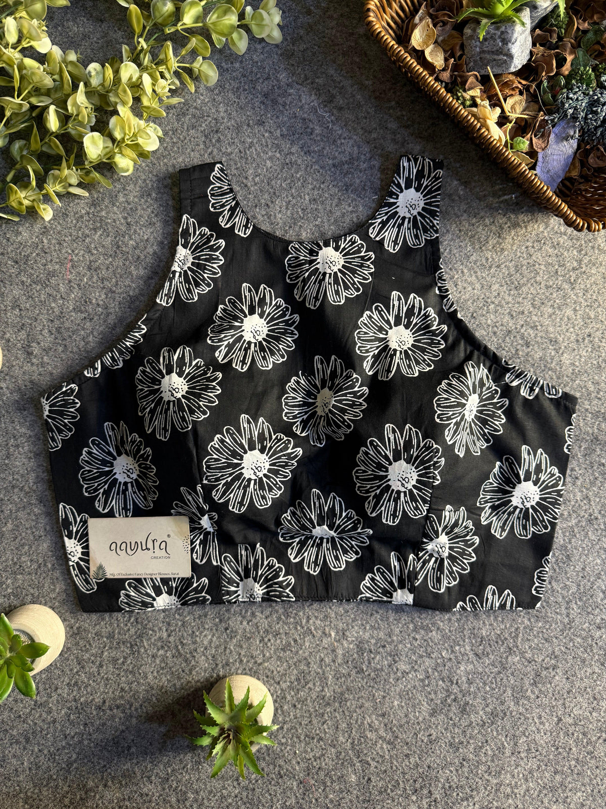 StyleEase Cotton Halter Designer Blouse