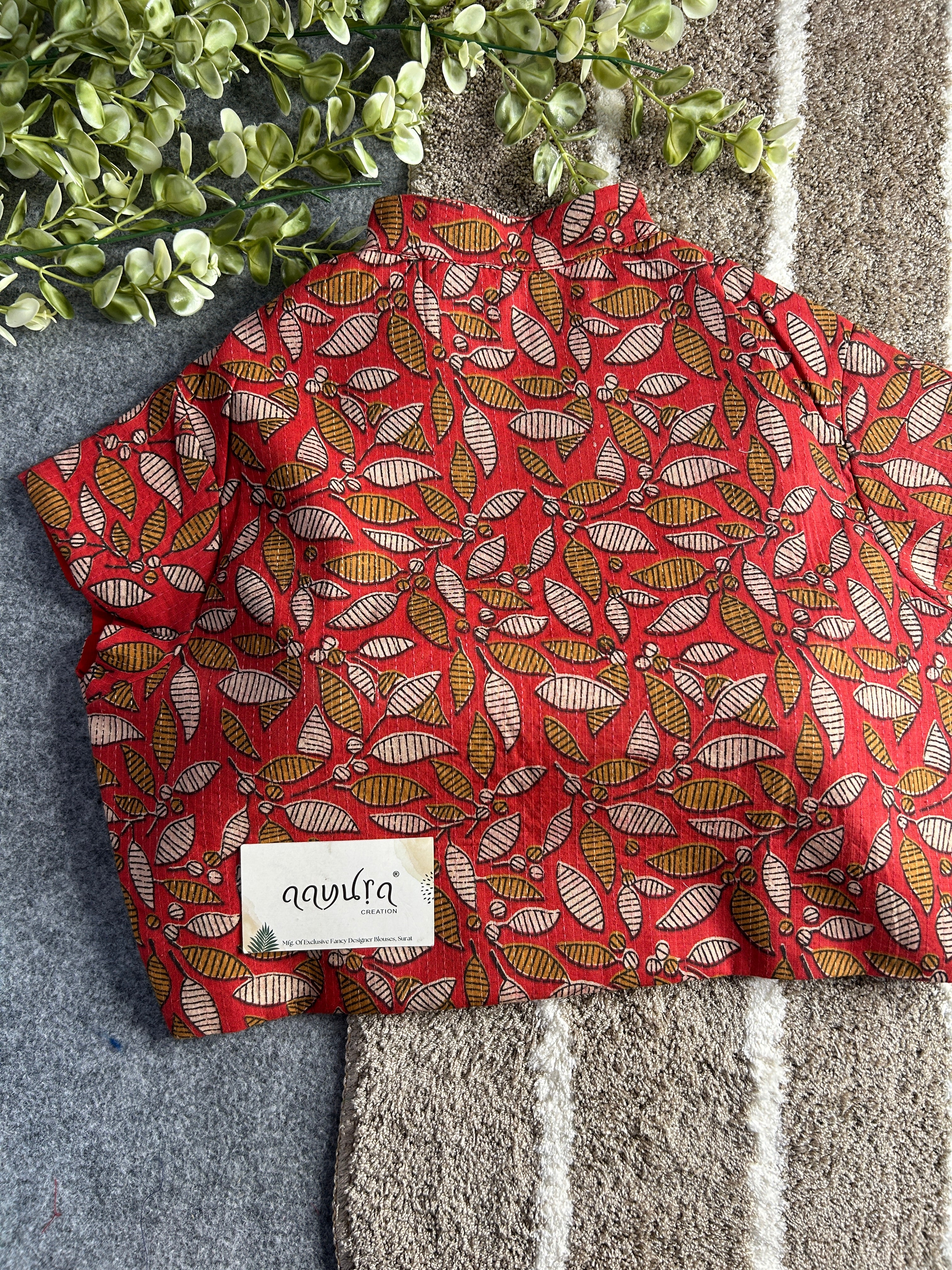 Ajrakh Highneck- Red