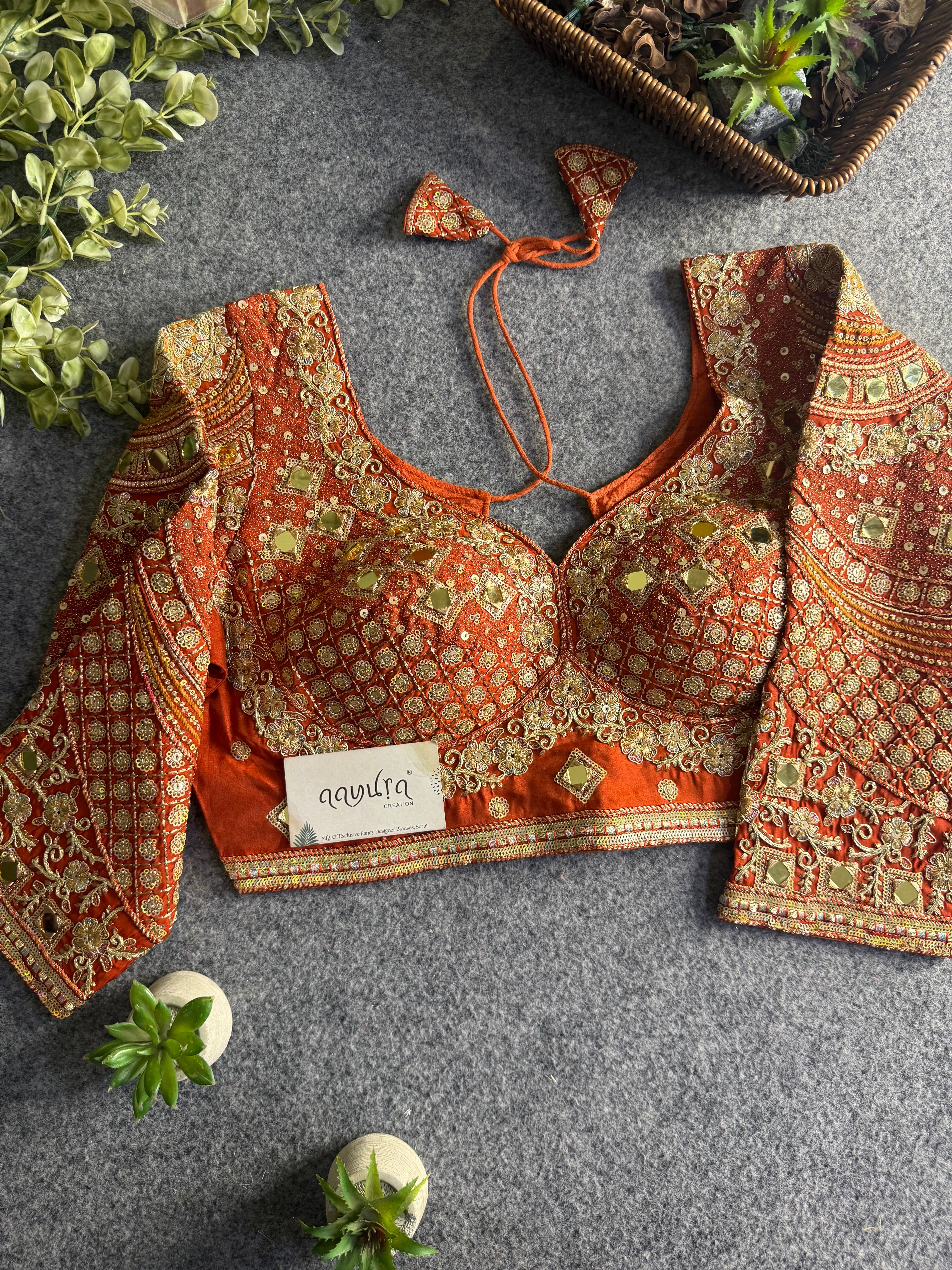 Heritage Embroidery Mirror Work Blouse
