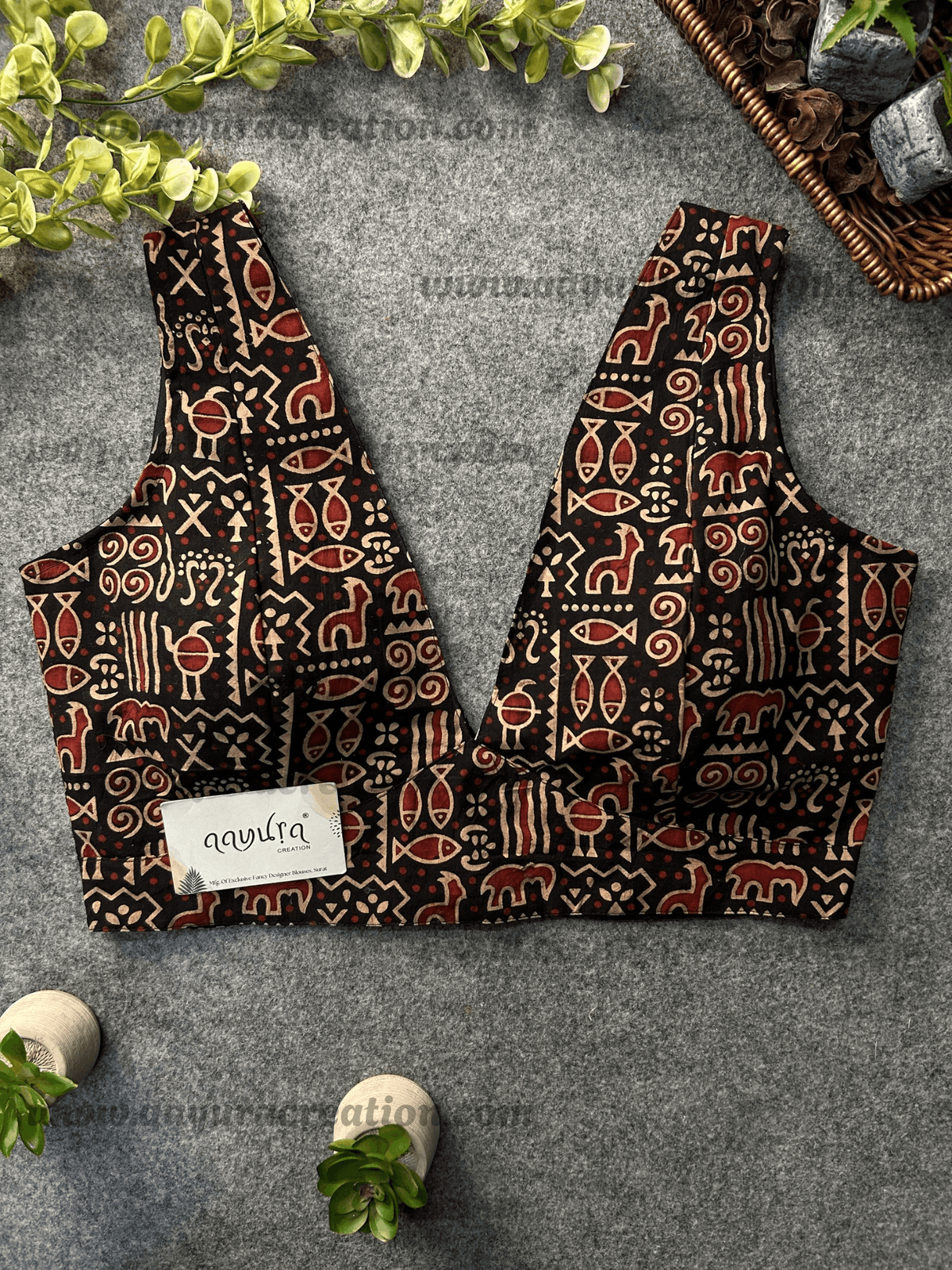 Ajrakh V Neck