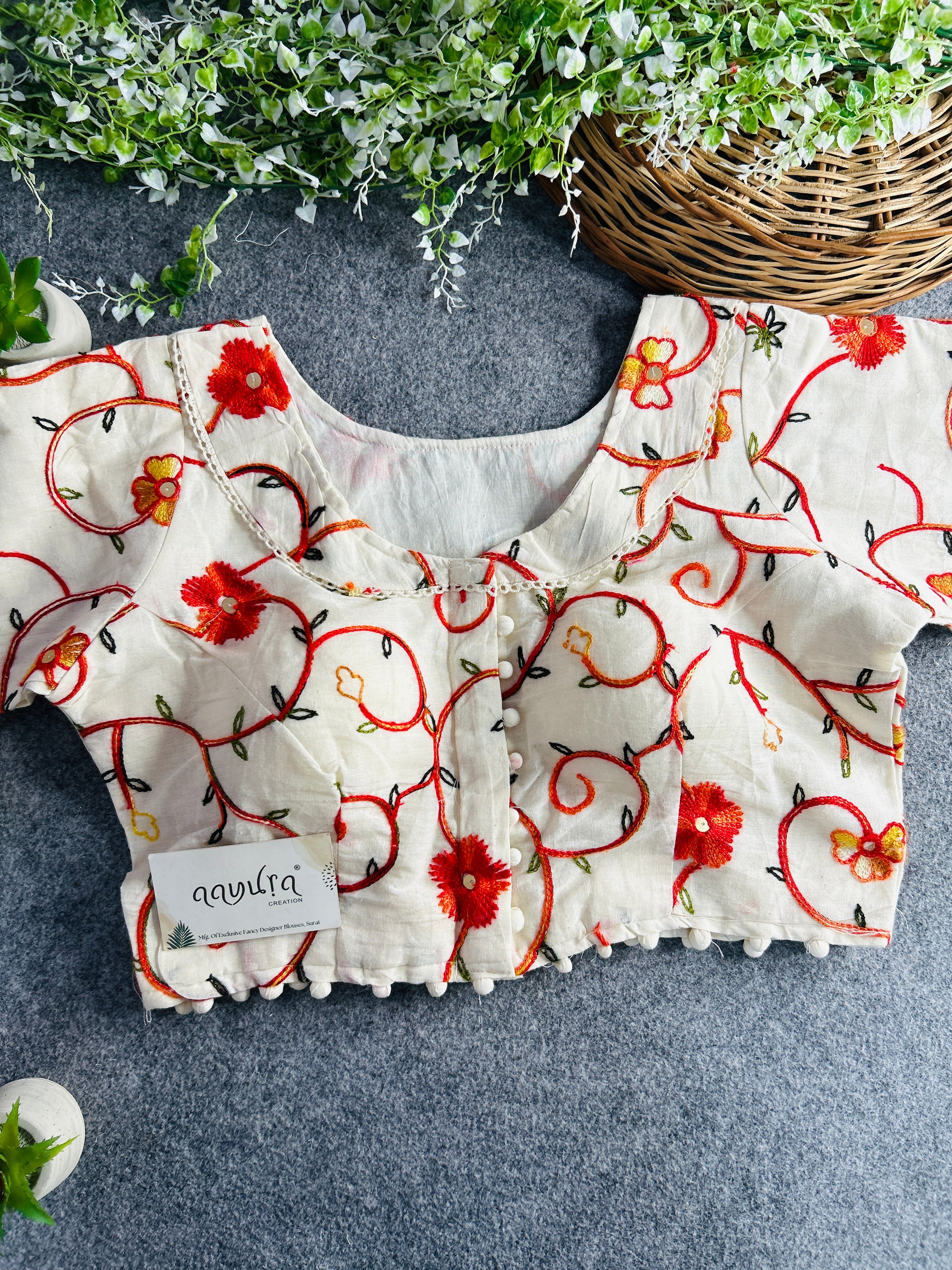 Khadi Cotton Collar Blouse