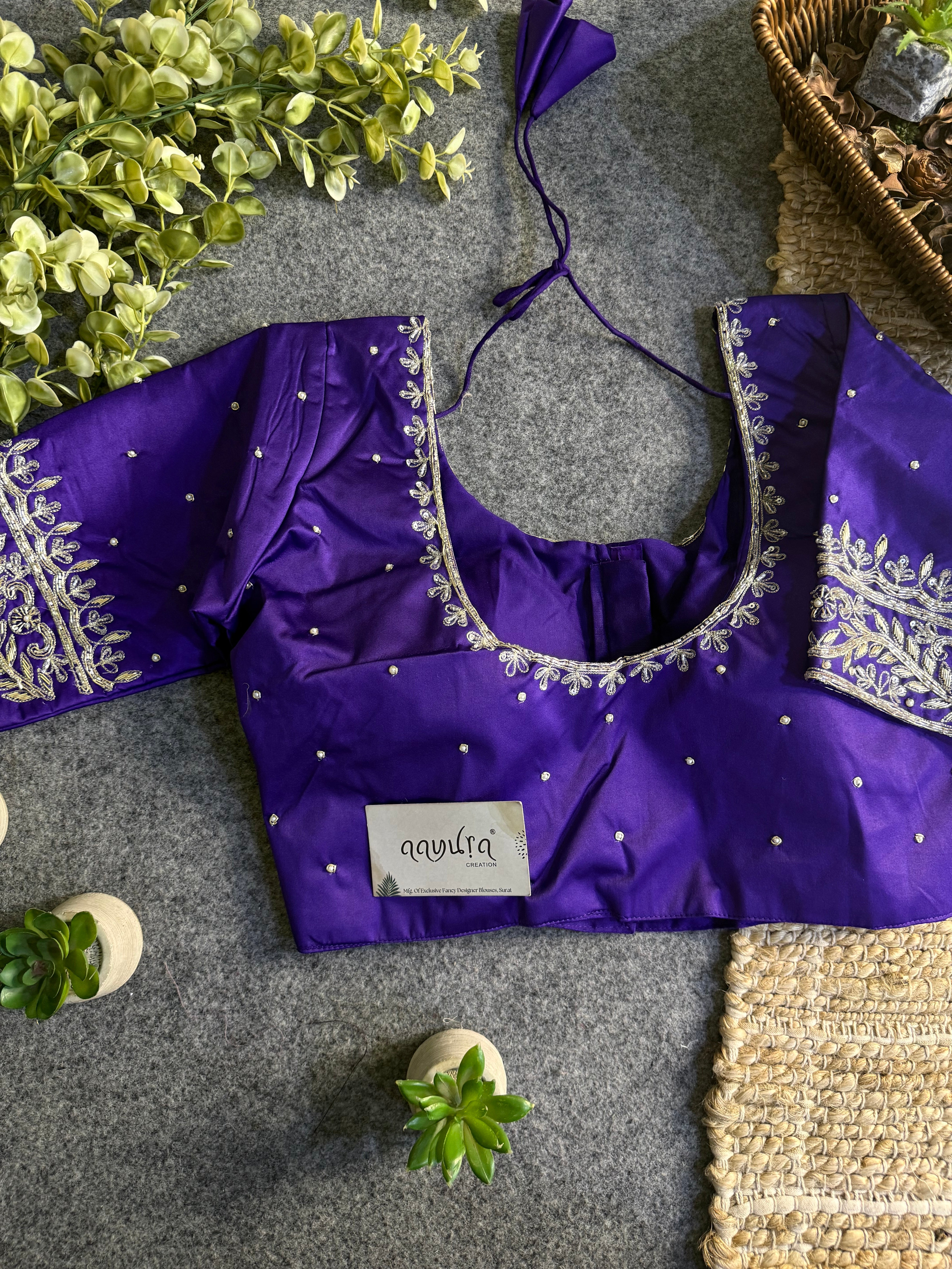 Royal Zardosi Silk Front-Open Blouse