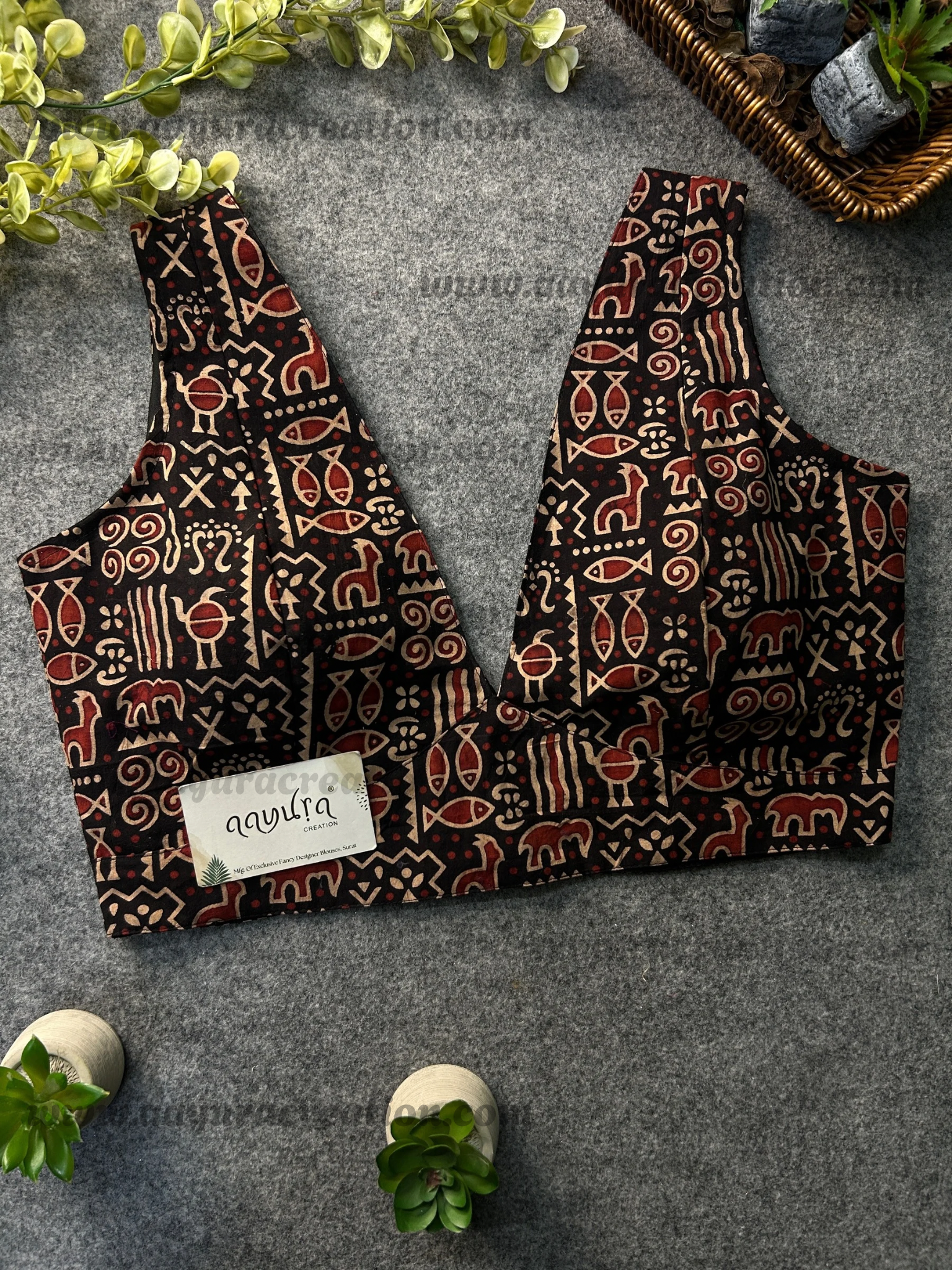 Ajrakh V Neck