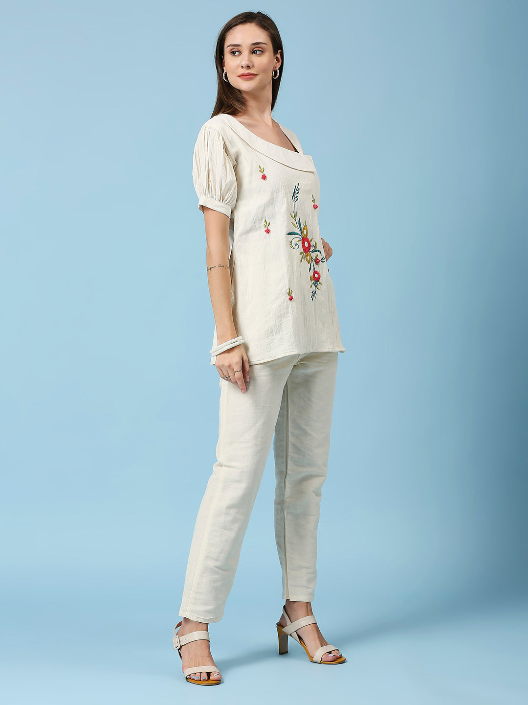 Embroidered Khadi Cotton Summer Top