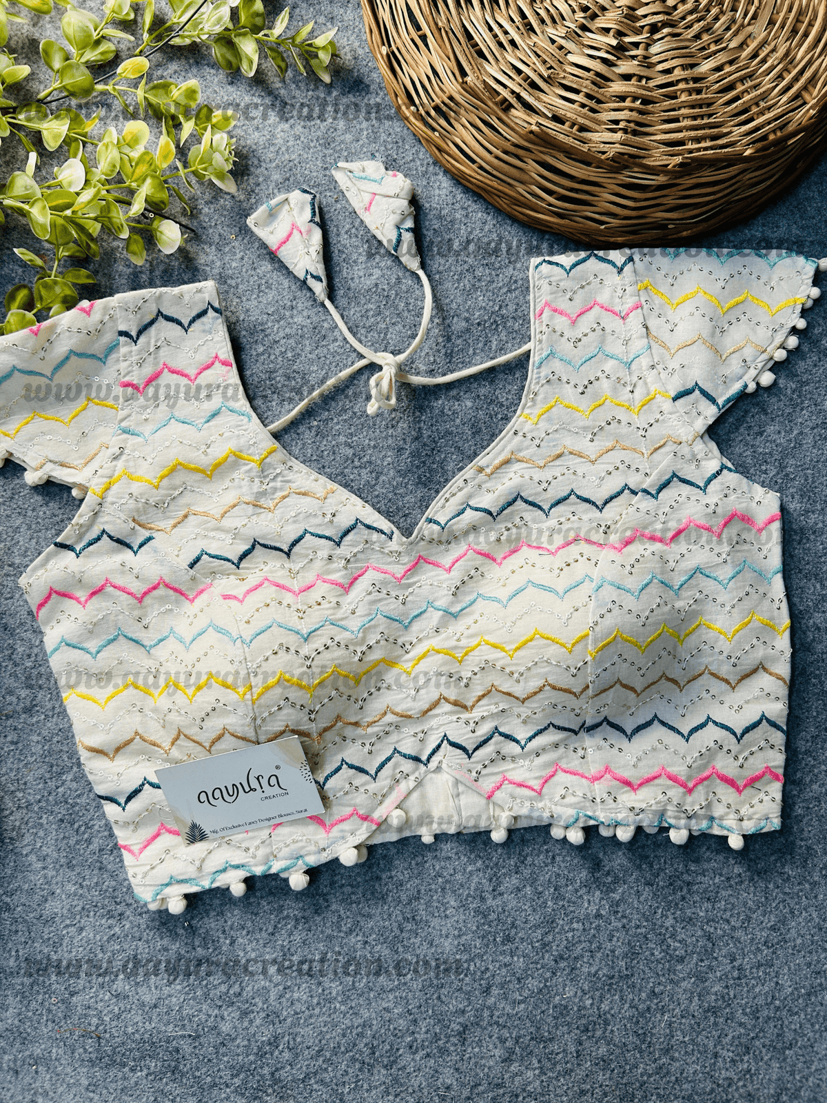 COTTON CAP SLEEVES BLOUSE