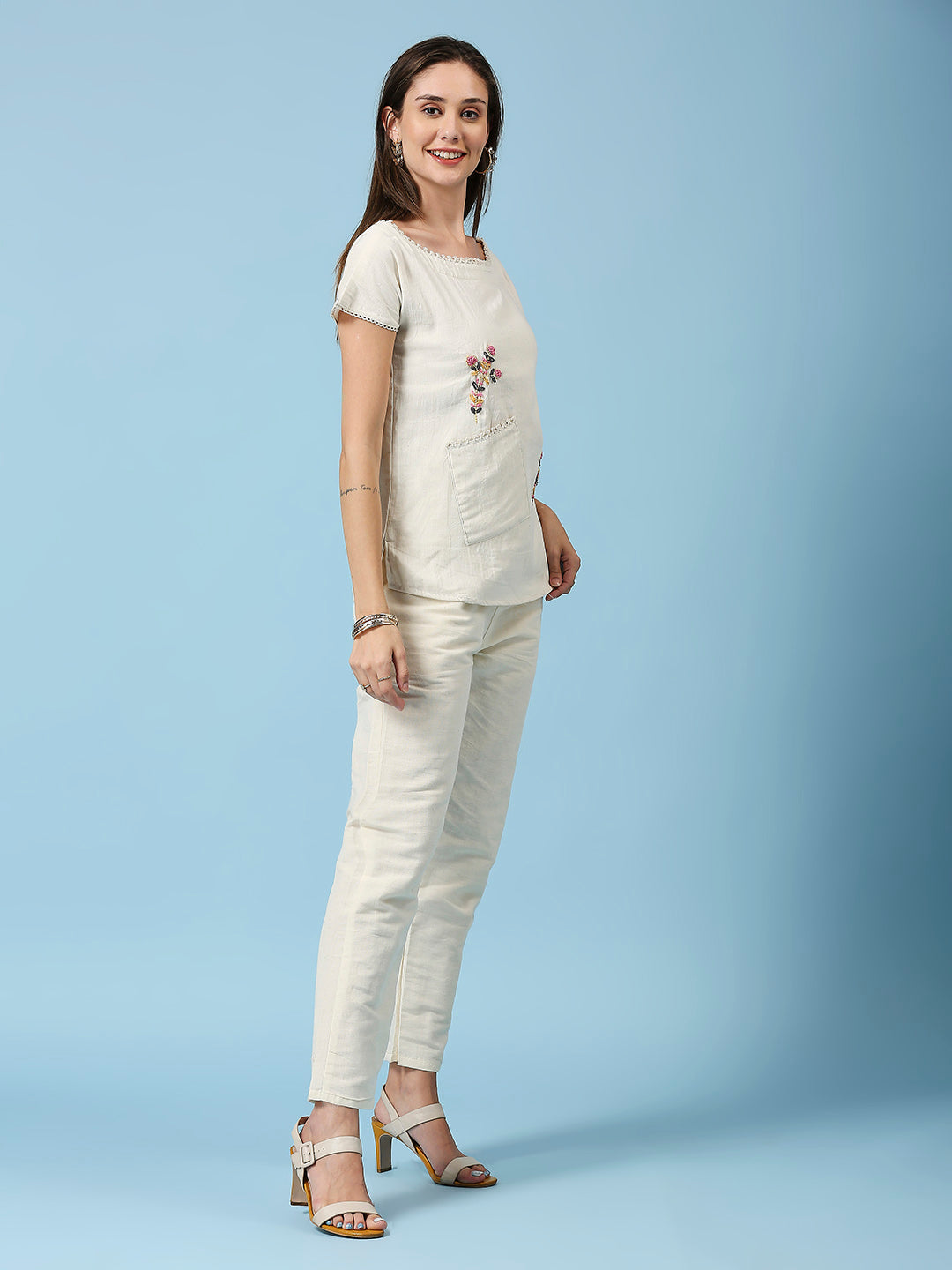 Embroidered Khadi Cotton Summer Top