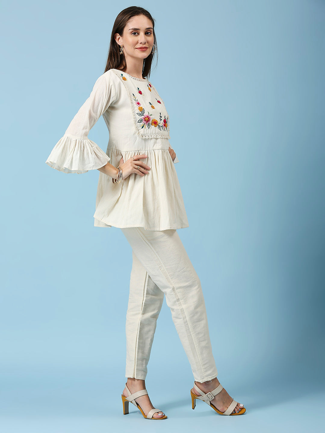 Embroidered Khadi Cotton Summer Top