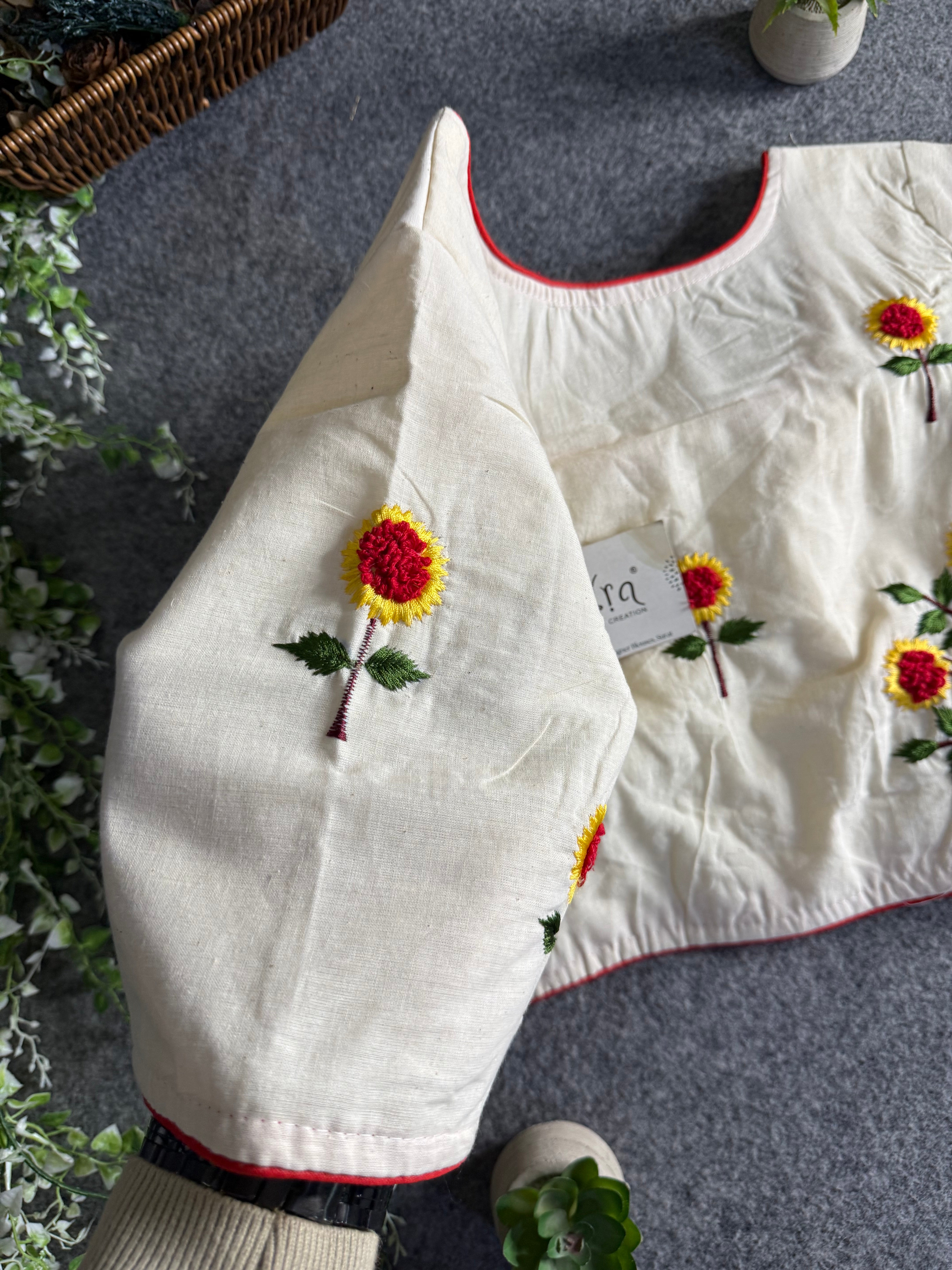 Khadi Threaded Streatchable Blouse