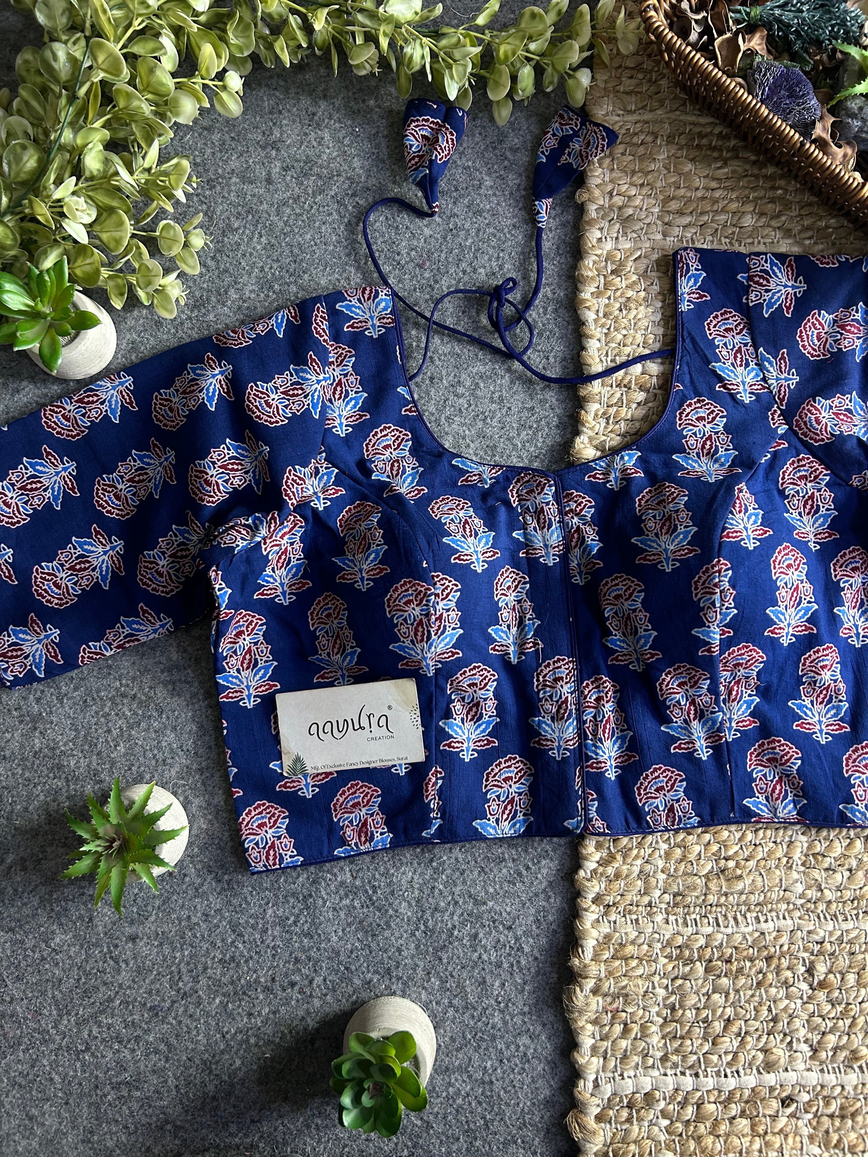 Cotton Front Open Blouse