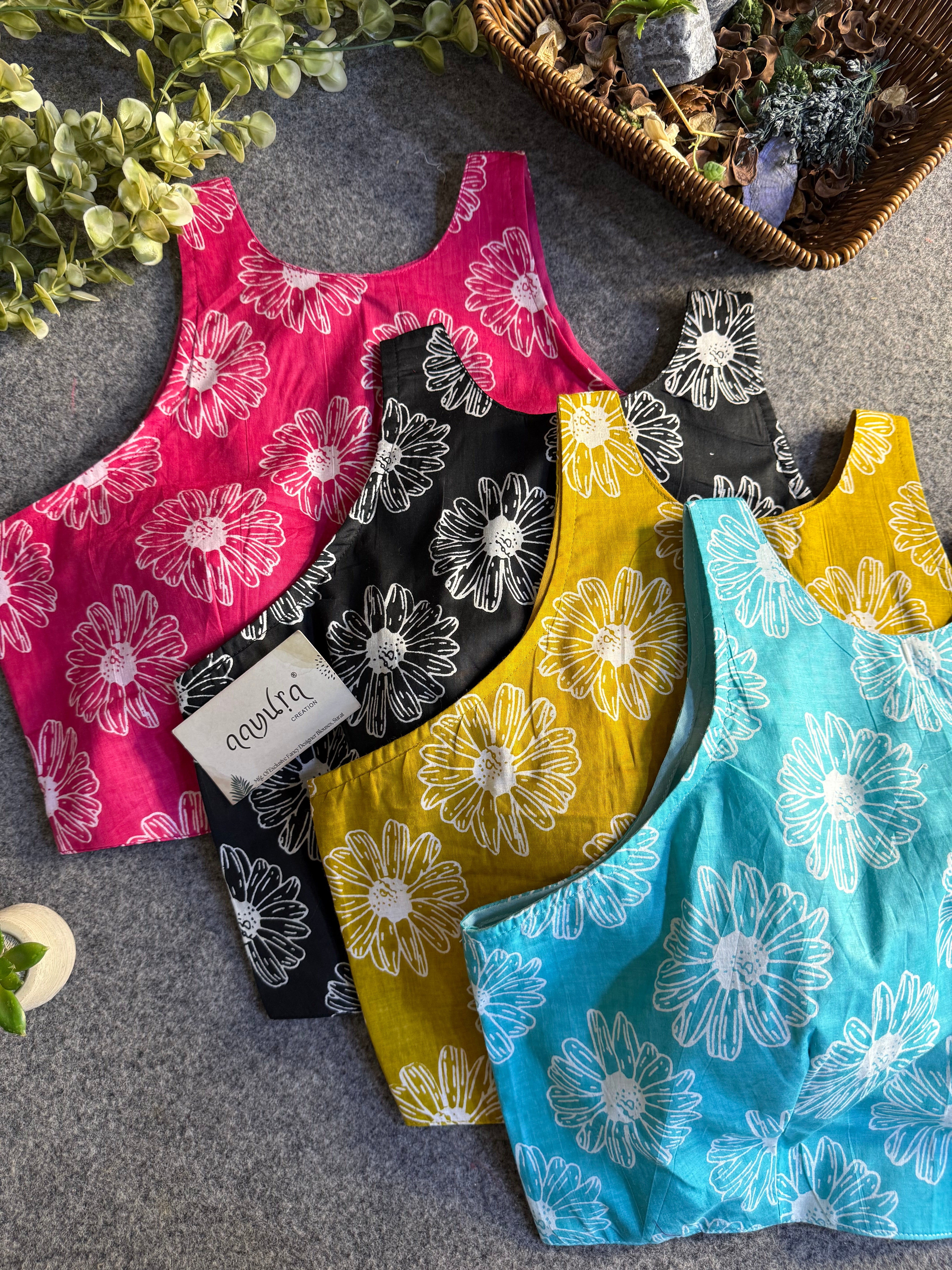 StyleEase Cotton Halter Designer Blouse