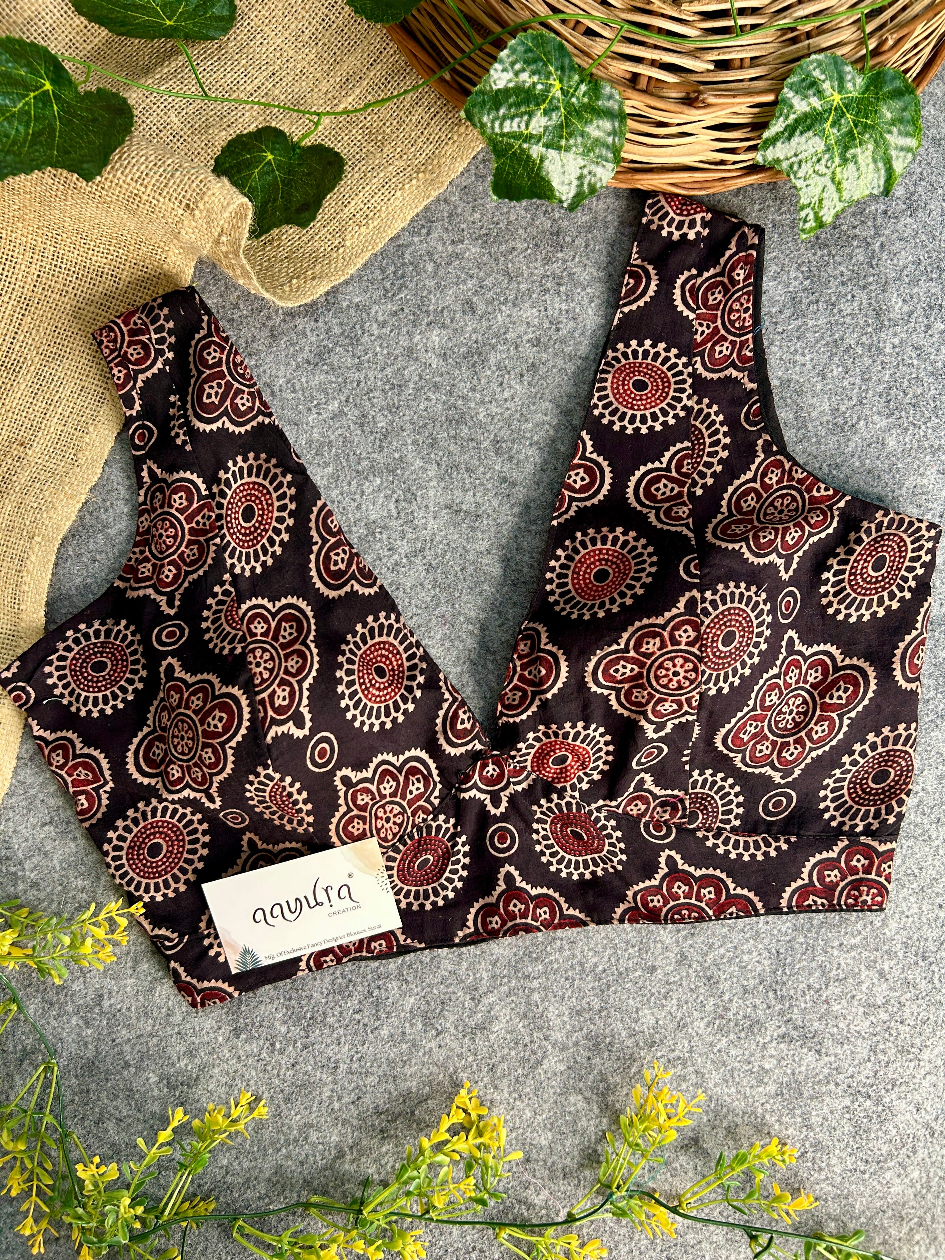 Ajrakh V Neck