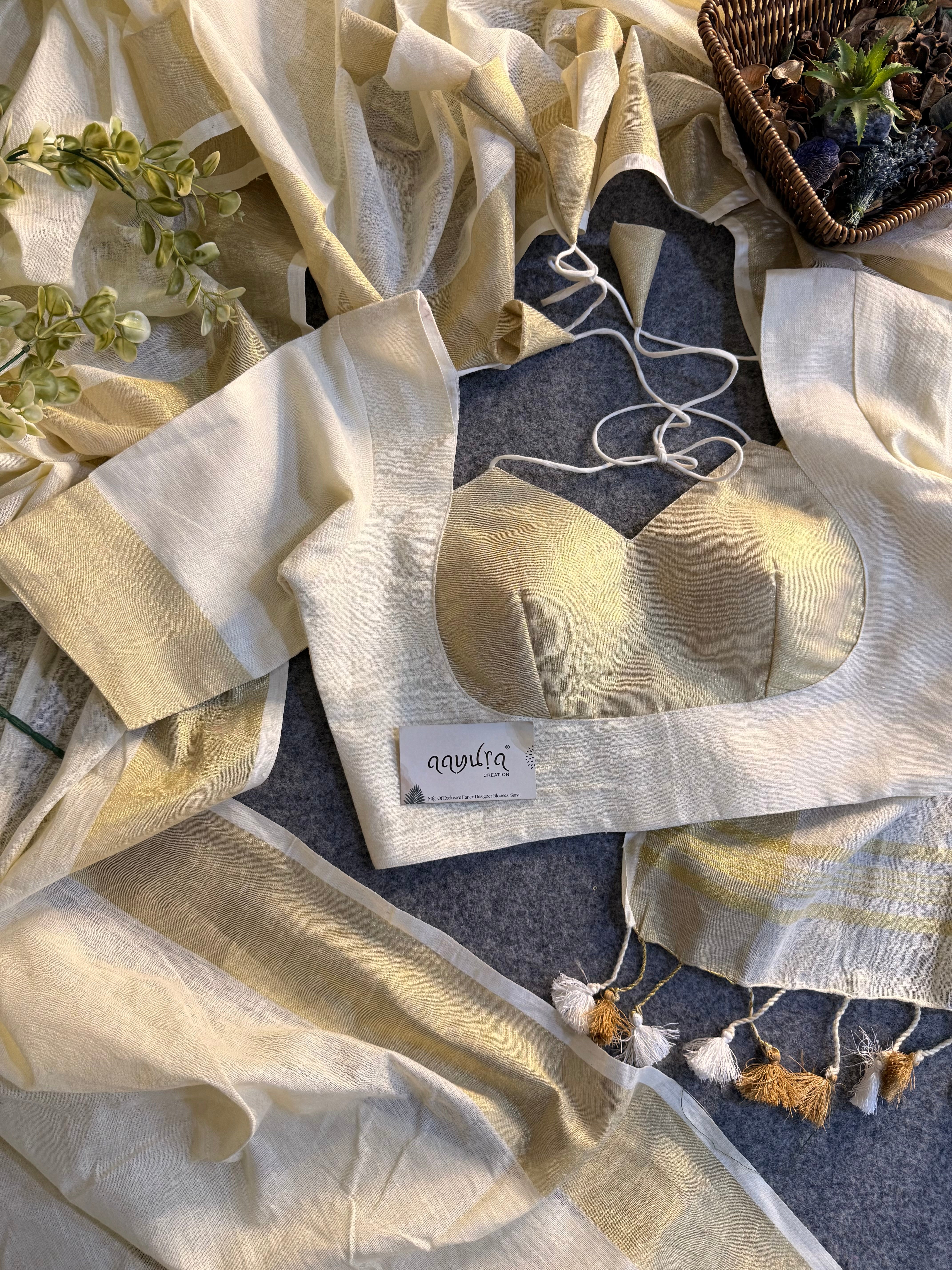 Handwoven Linen Grace Saree