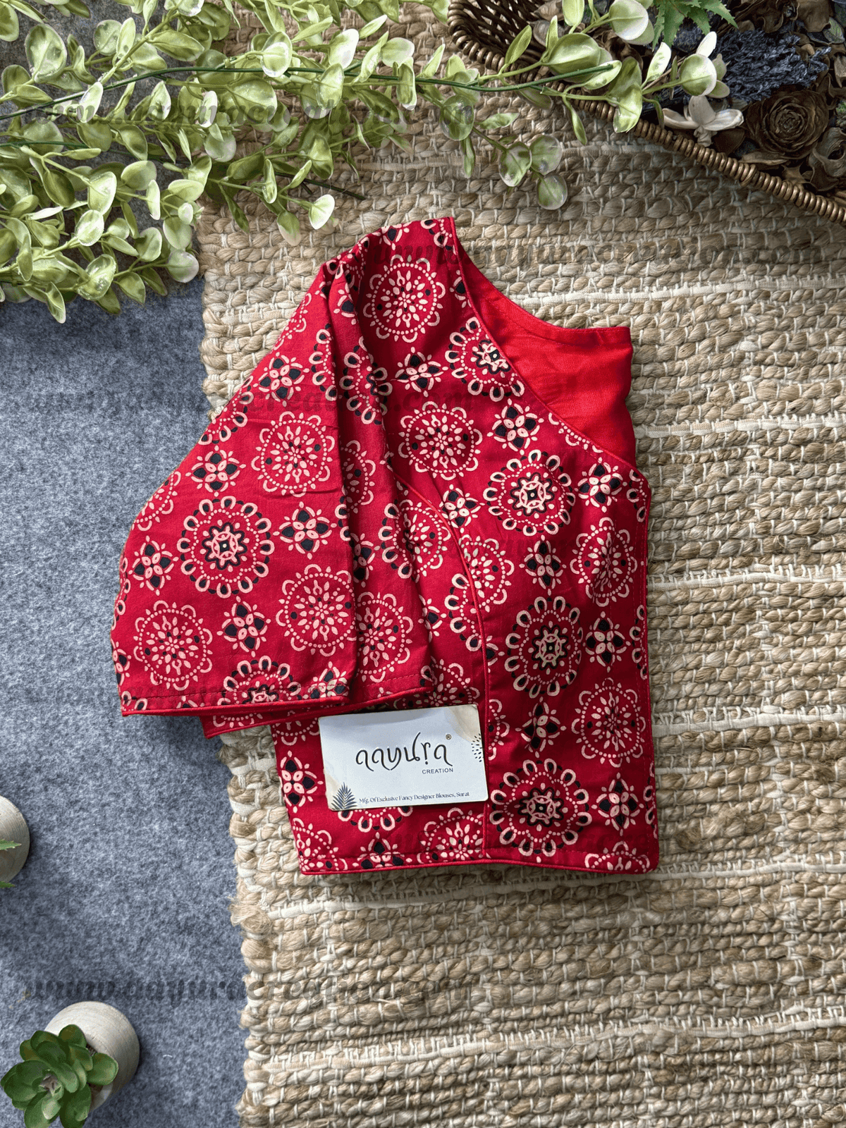 Ajrakh Boatneck Blouse