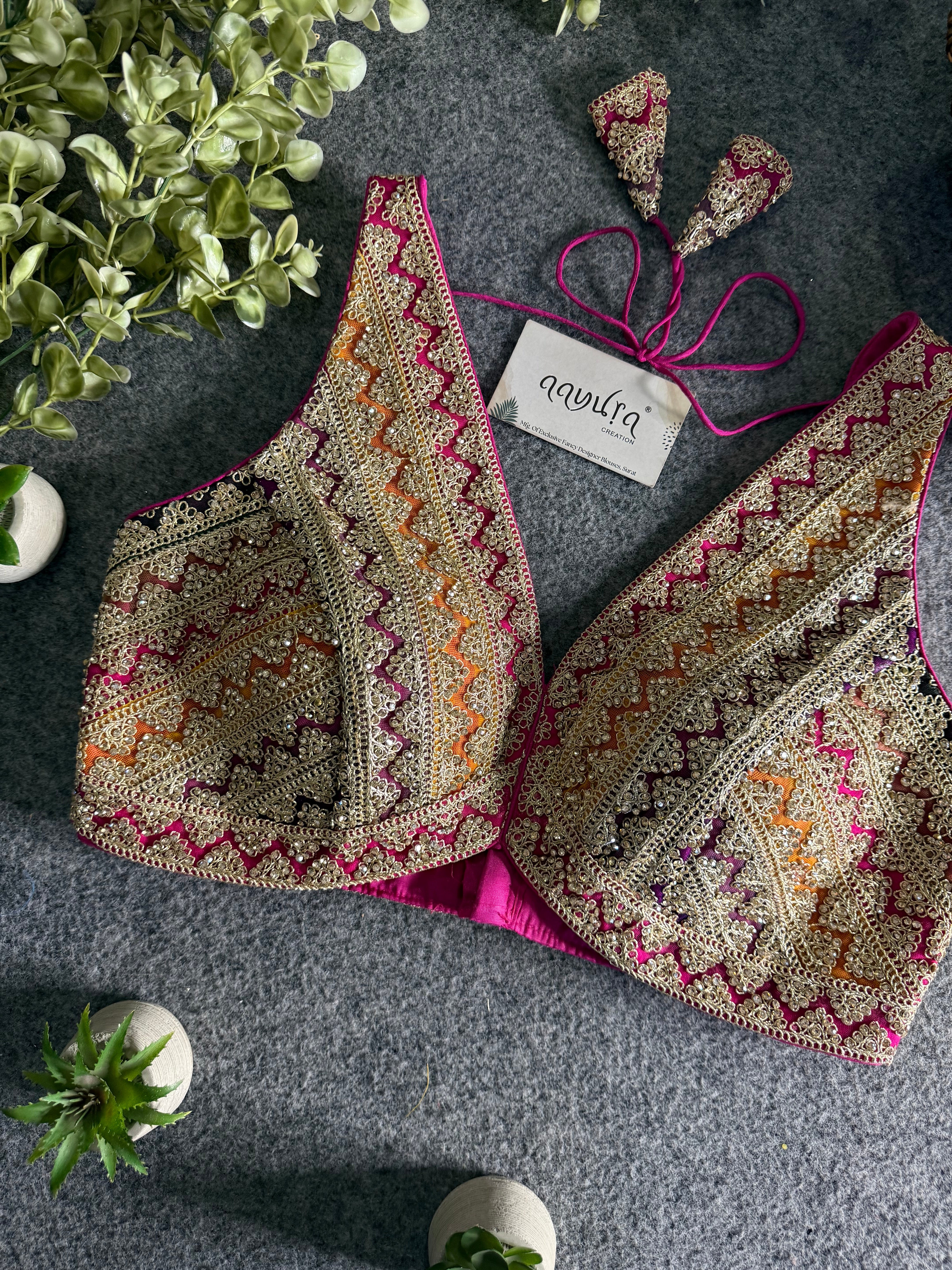 Classic Lace Stone Embroidered Blouse