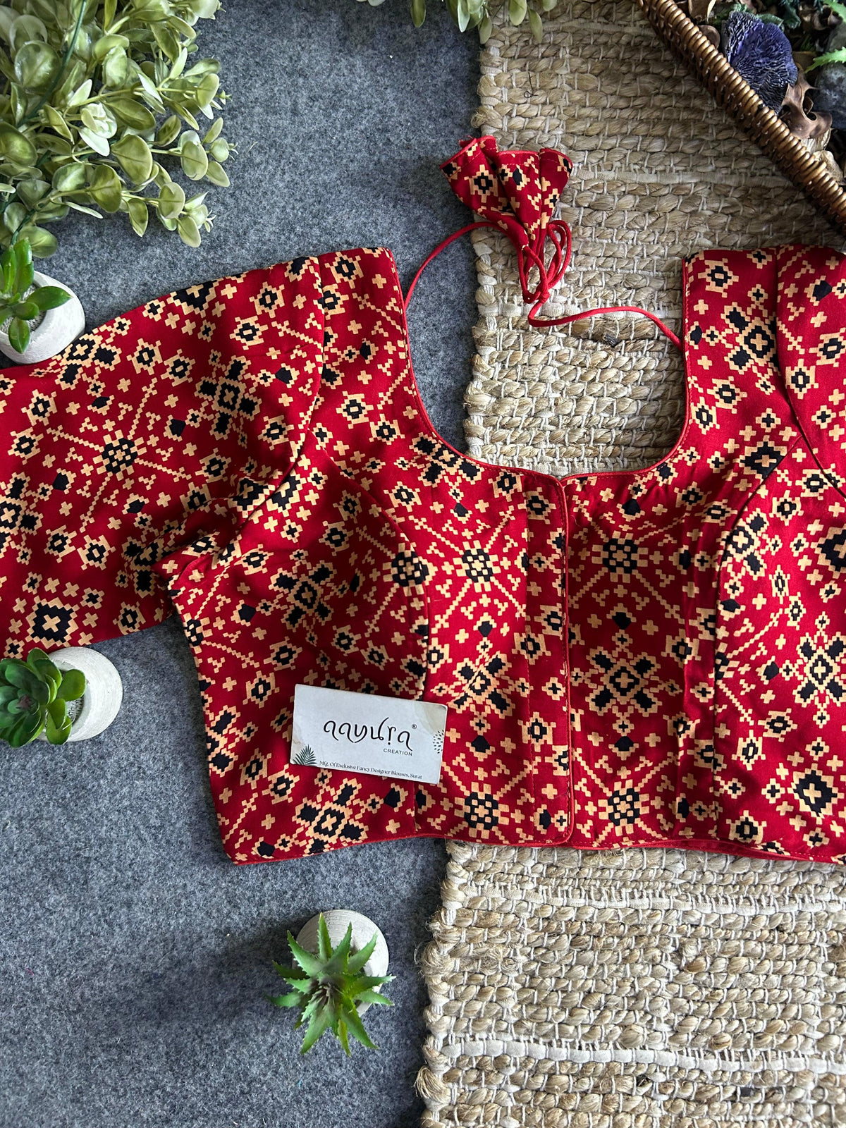 Cotton Front Open Blouse