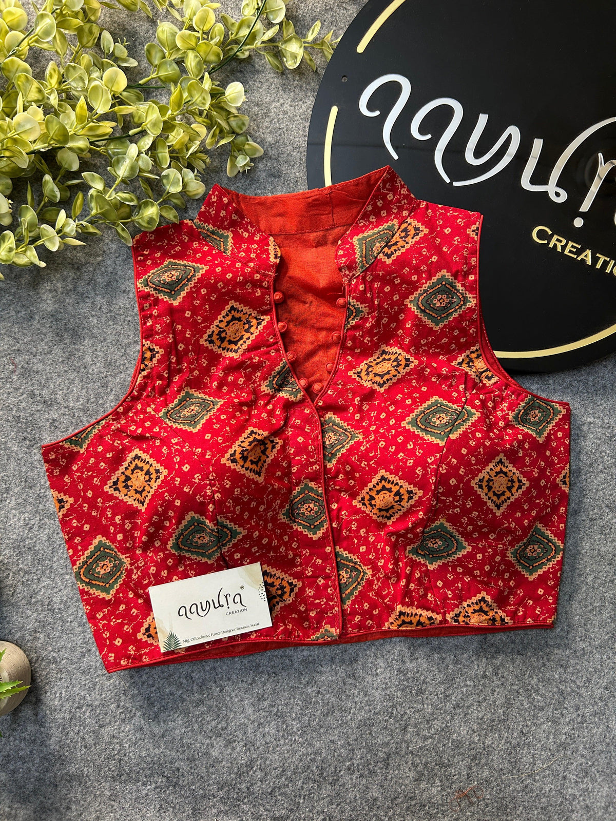 Highneck Cotton Blouse