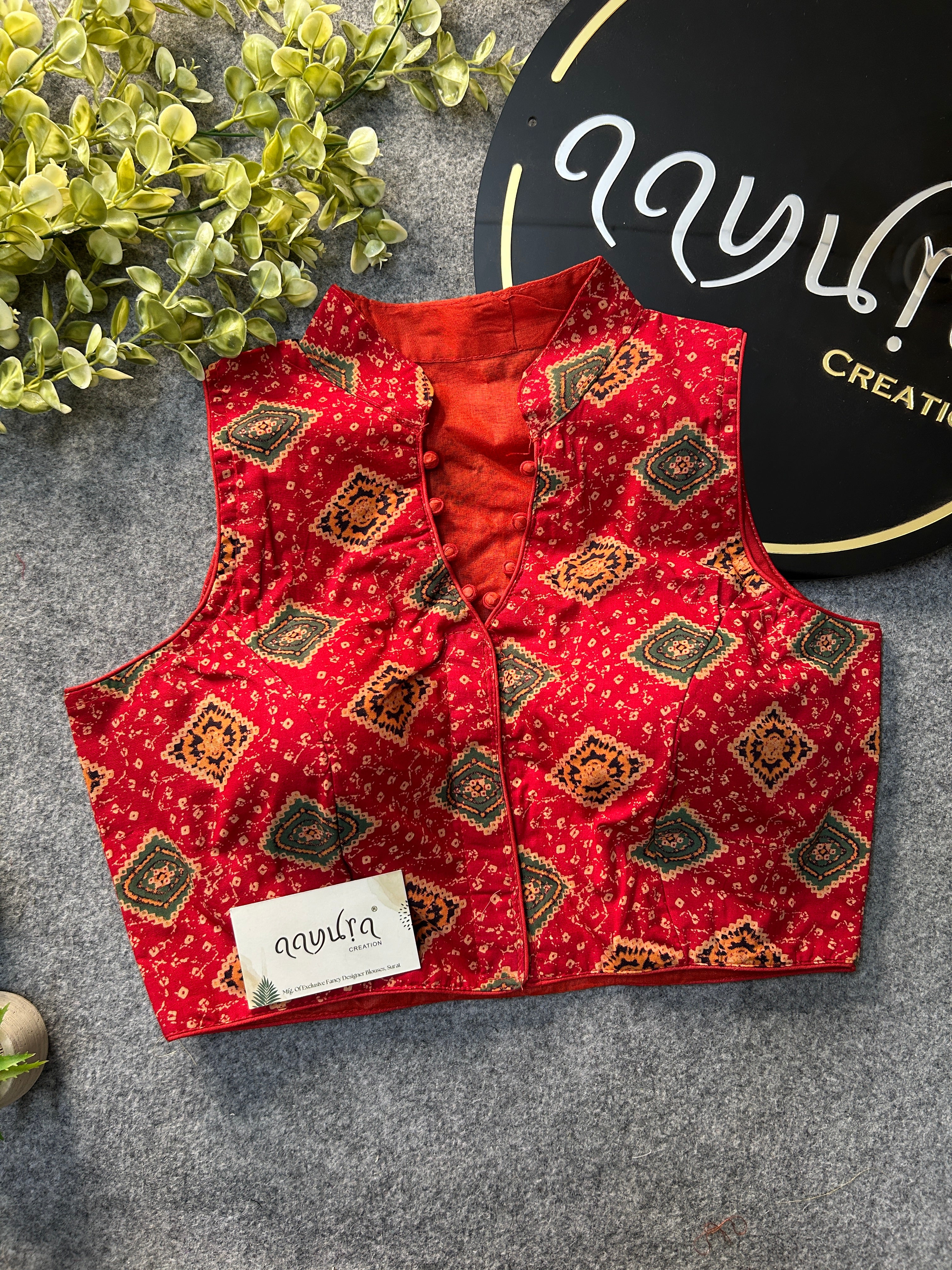 Highneck Cotton Blouse