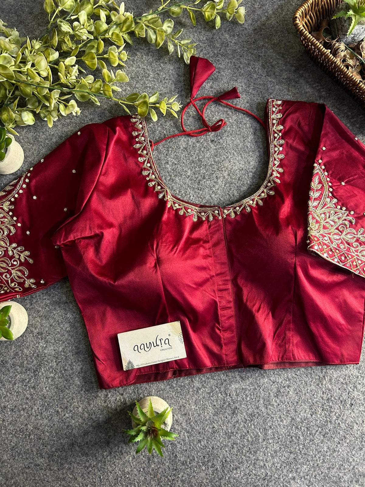 Royal Zardosi Silk Front-Open Blouse